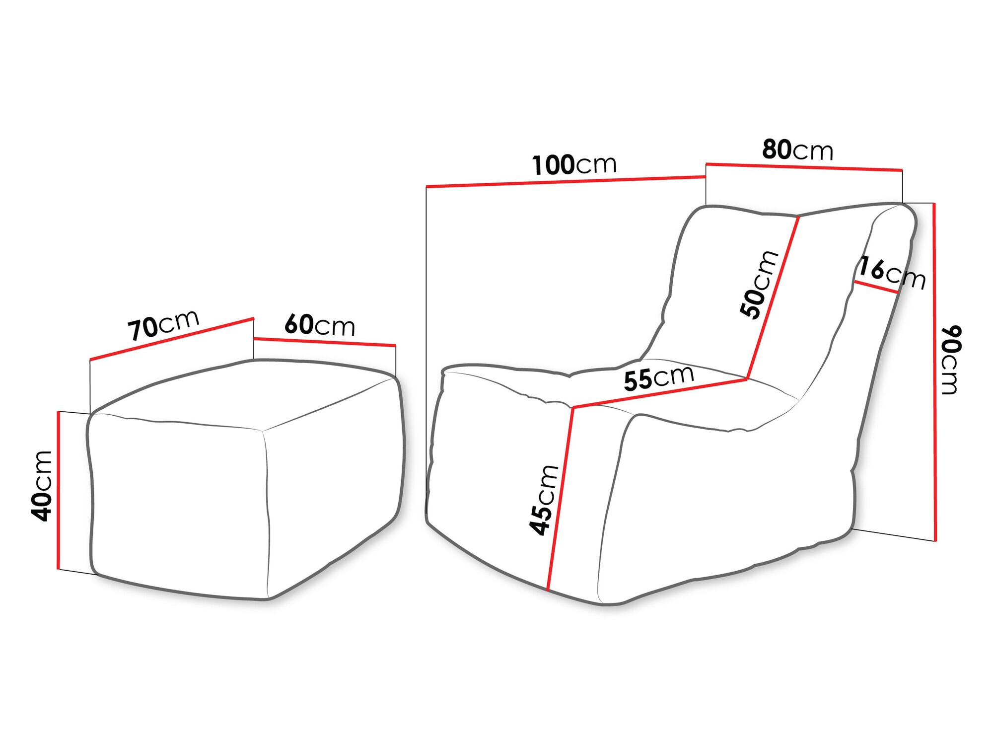 Sedežna vreča Rockford 104 (Poso 100)