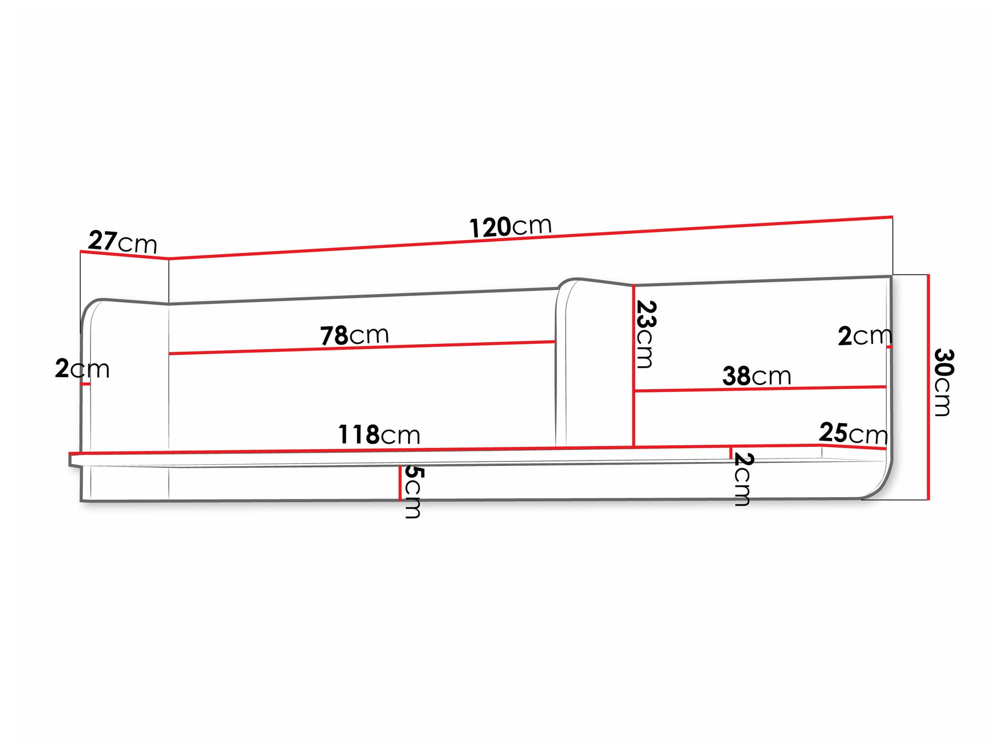 Stenska polica Domcali 114 (Siva)
