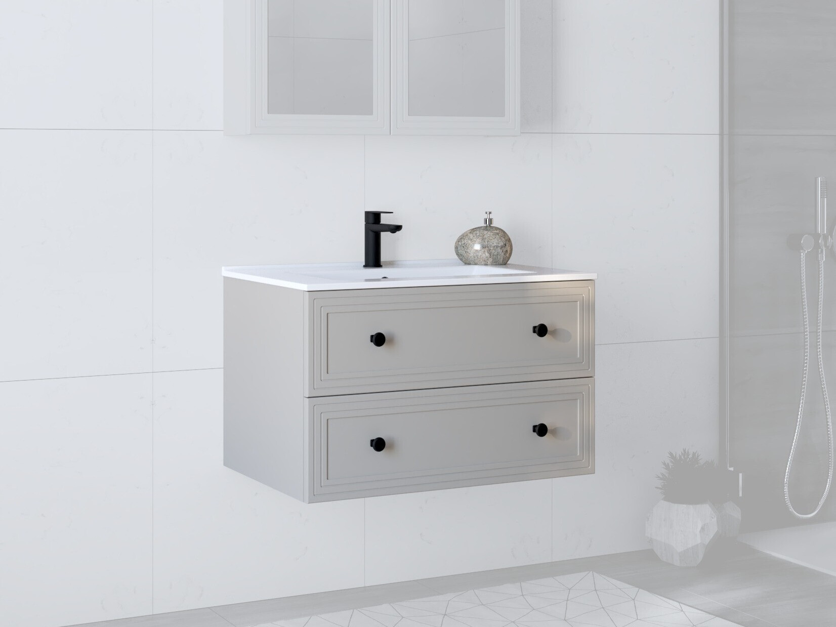 Viseča kopalniška omarica za umivalnik Fiovele 104 (Kašmir)