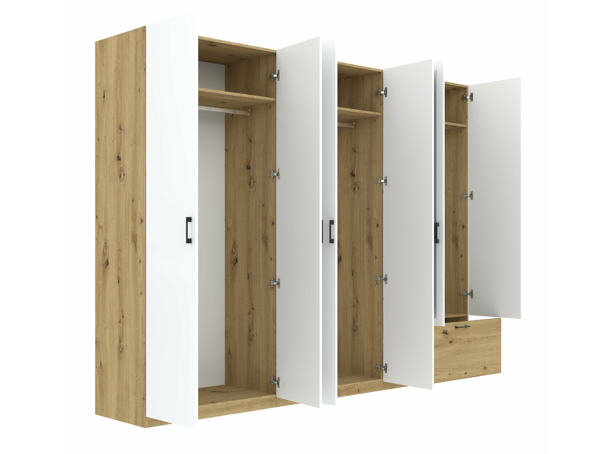 Garderobna omara Bristol 250 (Artisan hrast + Bela)