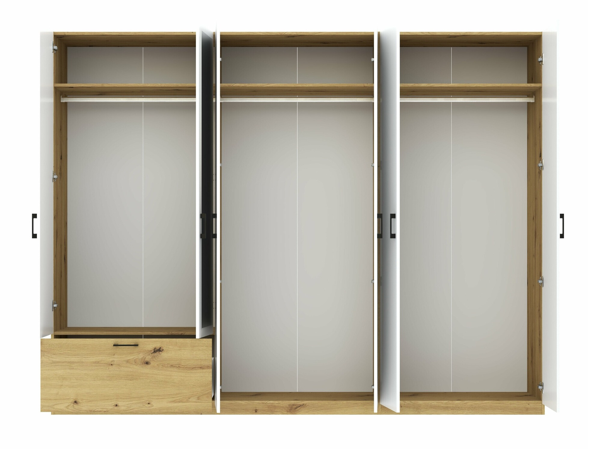 Garderobna omara Bristol 250 (Artisan hrast + Bela)