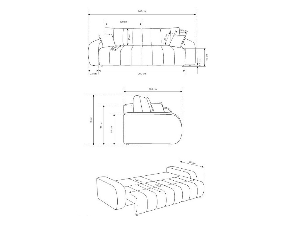 Raztegljiv kavč Kingston 148
