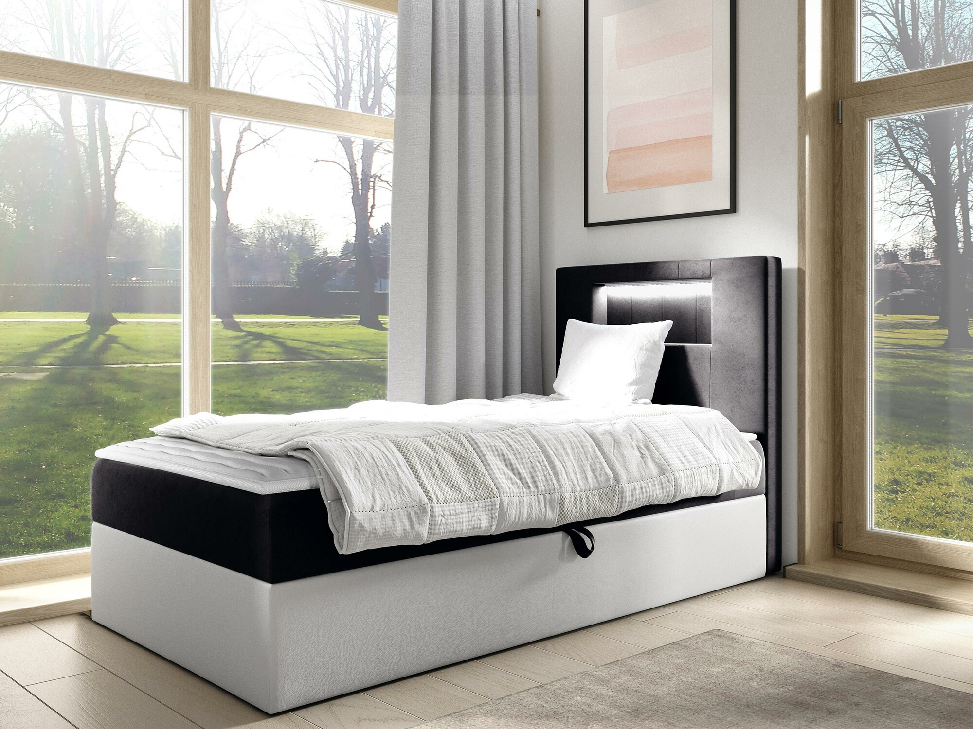 Boxspring postelja Baltimore 169 (Soft 017 + Fresh 17)