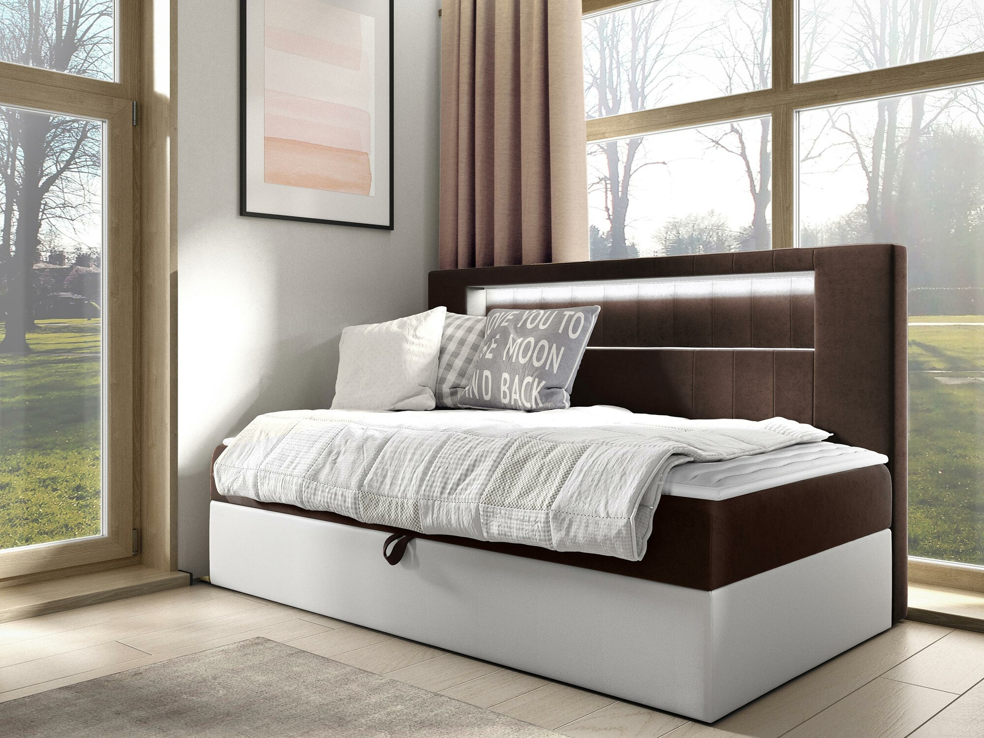 Boxspring postelja Lucus IV (Soft 017 + Fresh 4)