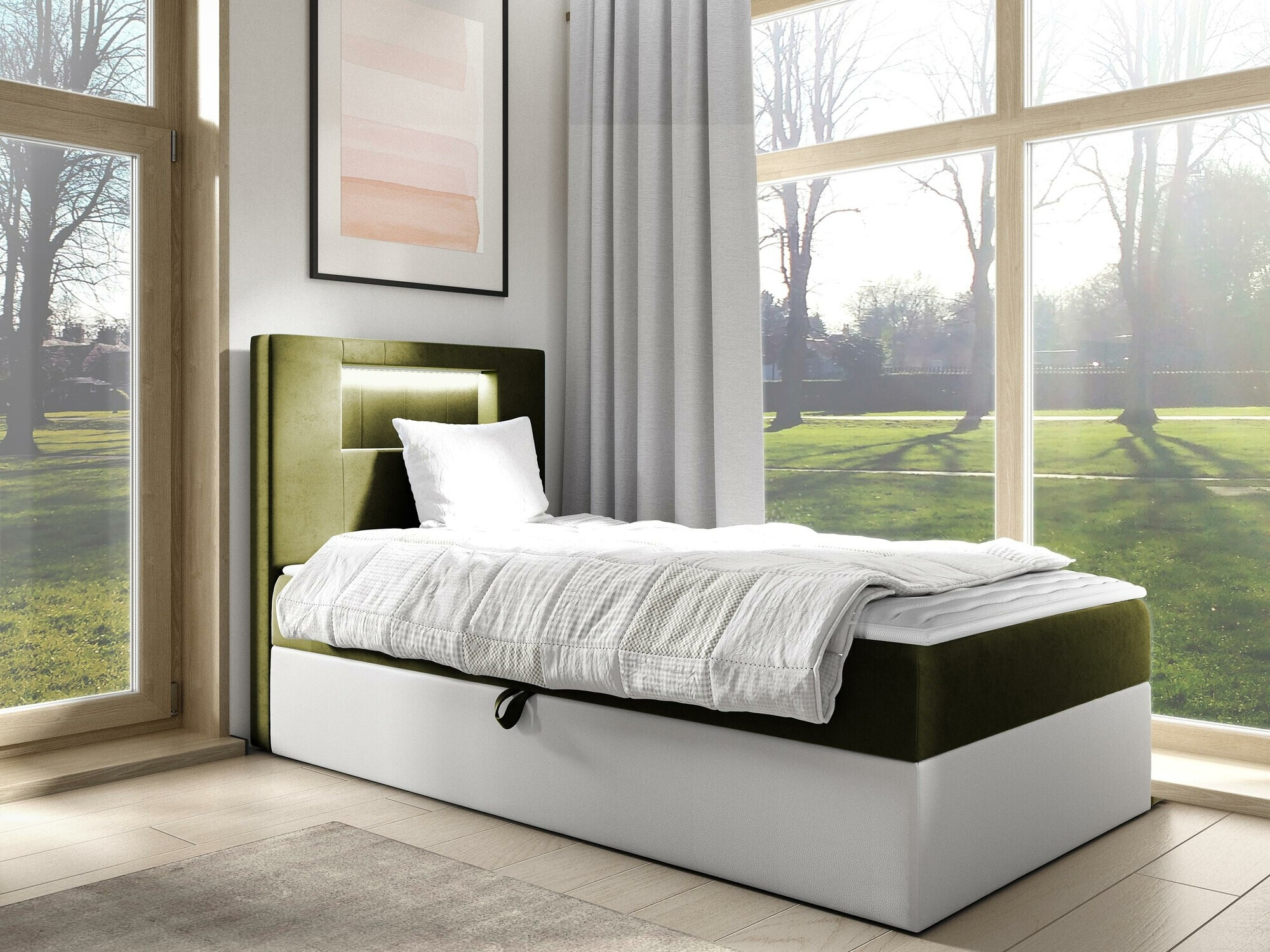 Boxspring postelja Lucus V (Soft 017 + Fresh 12)