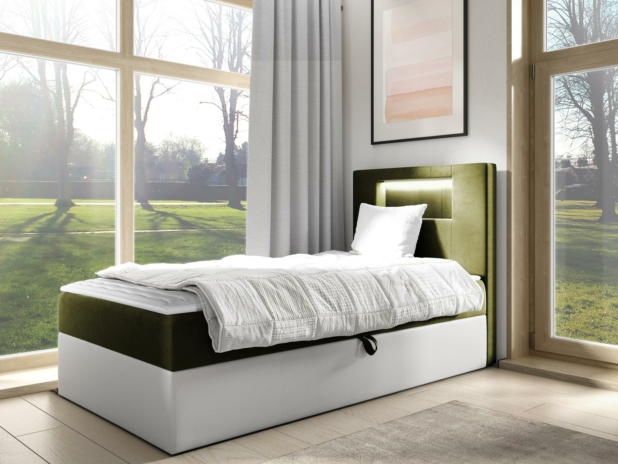 Boxspring postelja Lucus V (Soft 017 + Fresh 12)