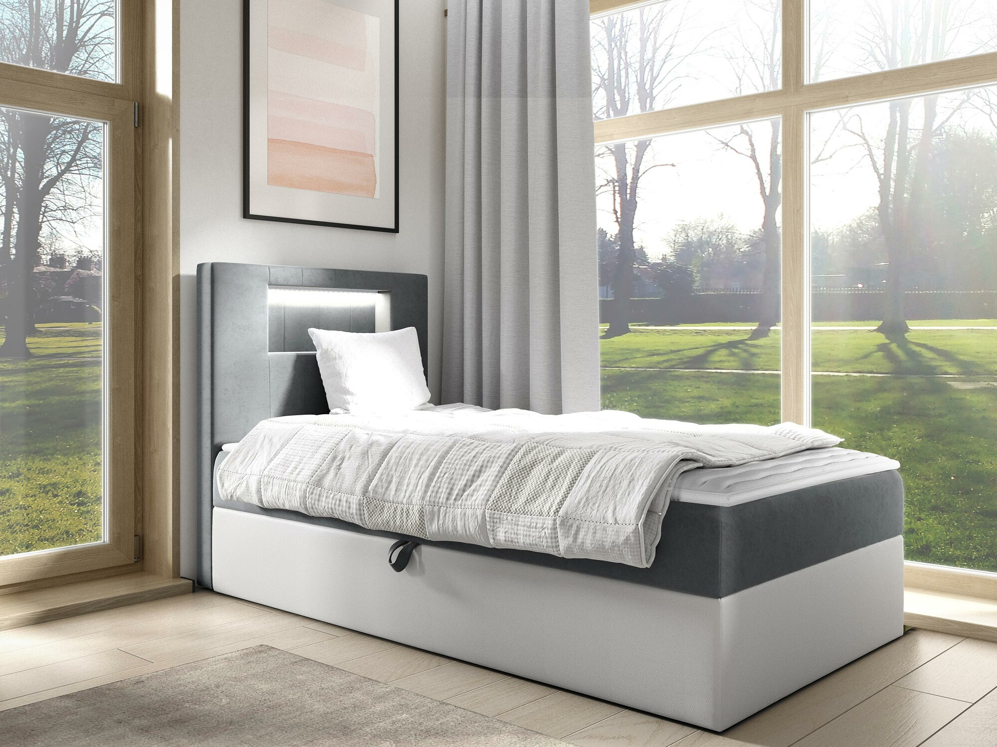 Boxspring postelja Lucus V (Soft 017 + Fresh 14)