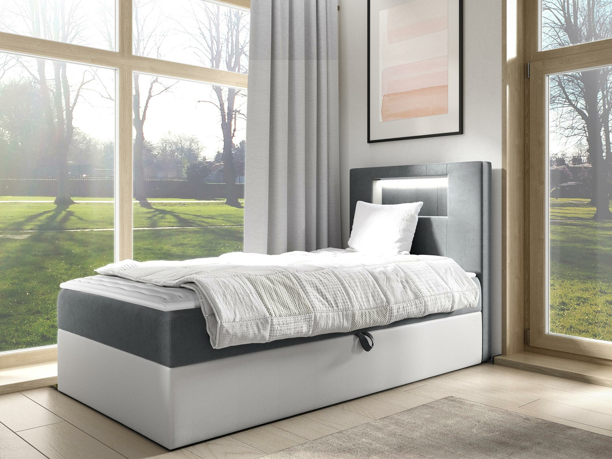 Boxspring postelja Lucus V (Soft 017 + Fresh 14)
