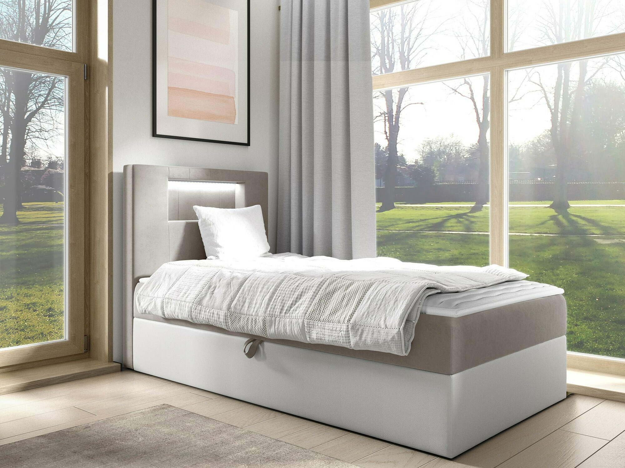 Boxspring postelja Lucus V (Soft 017 + Fresh 1)
