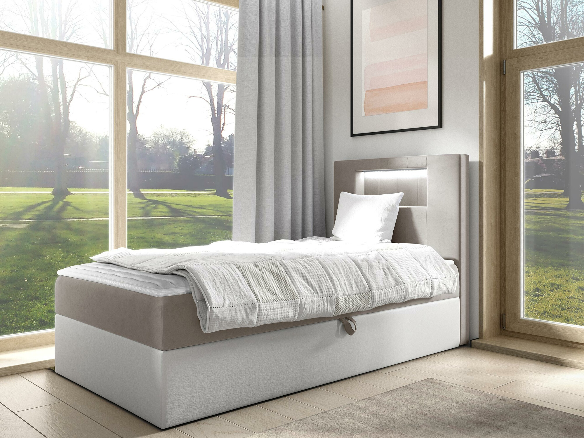 Boxspring postelja Lucus V (Soft 017 + Fresh 1)