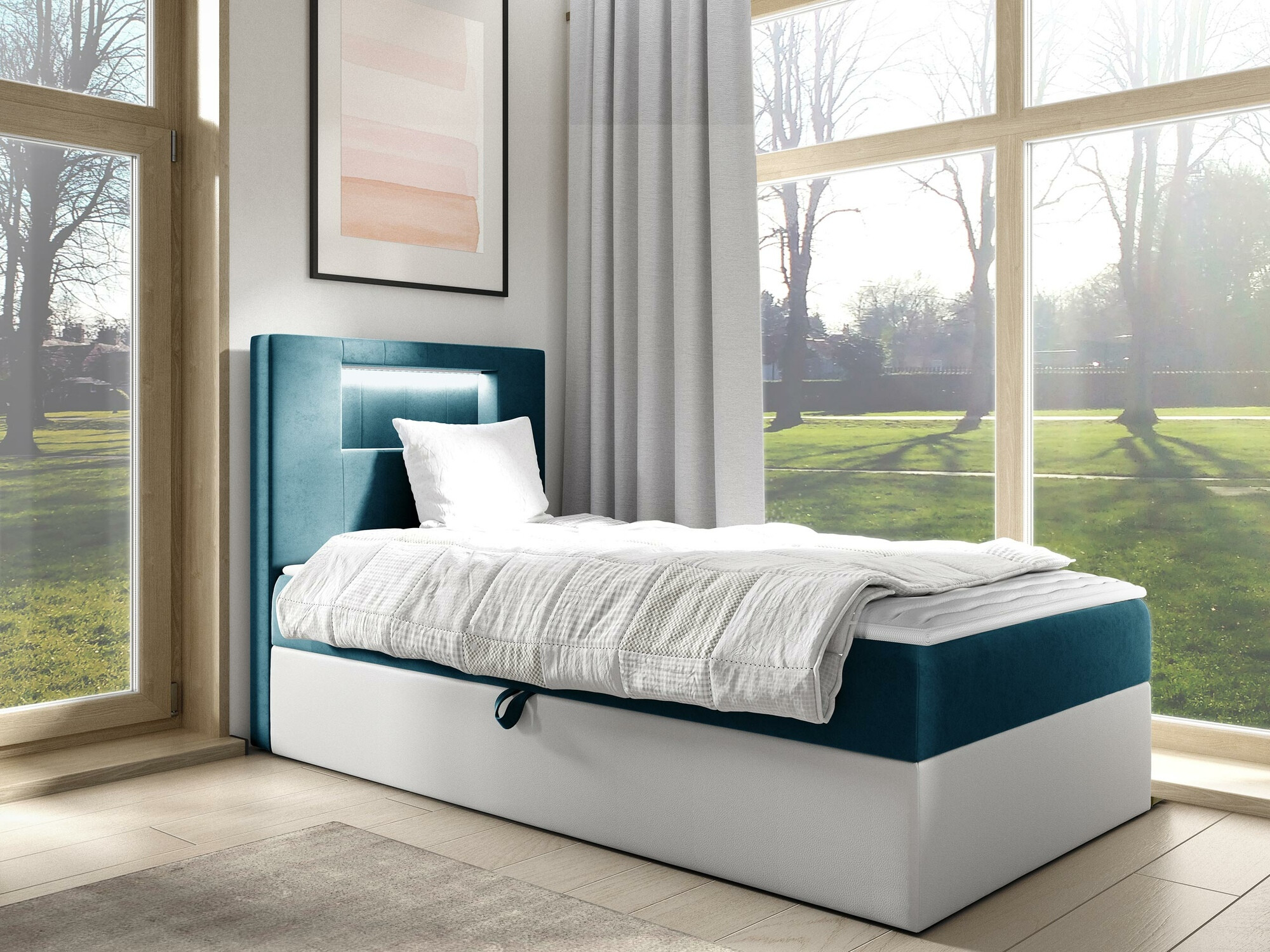 Boxspring postelja Lucus V (Soft 017 + Fresh 34)