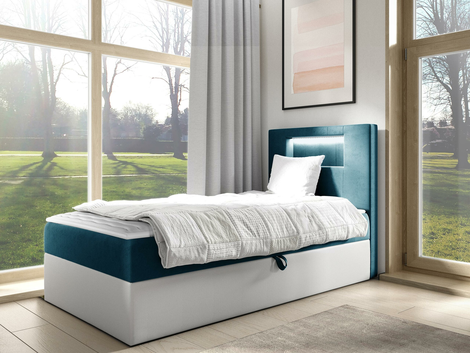 Boxspring postelja Lucus V (Soft 017 + Fresh 34)
