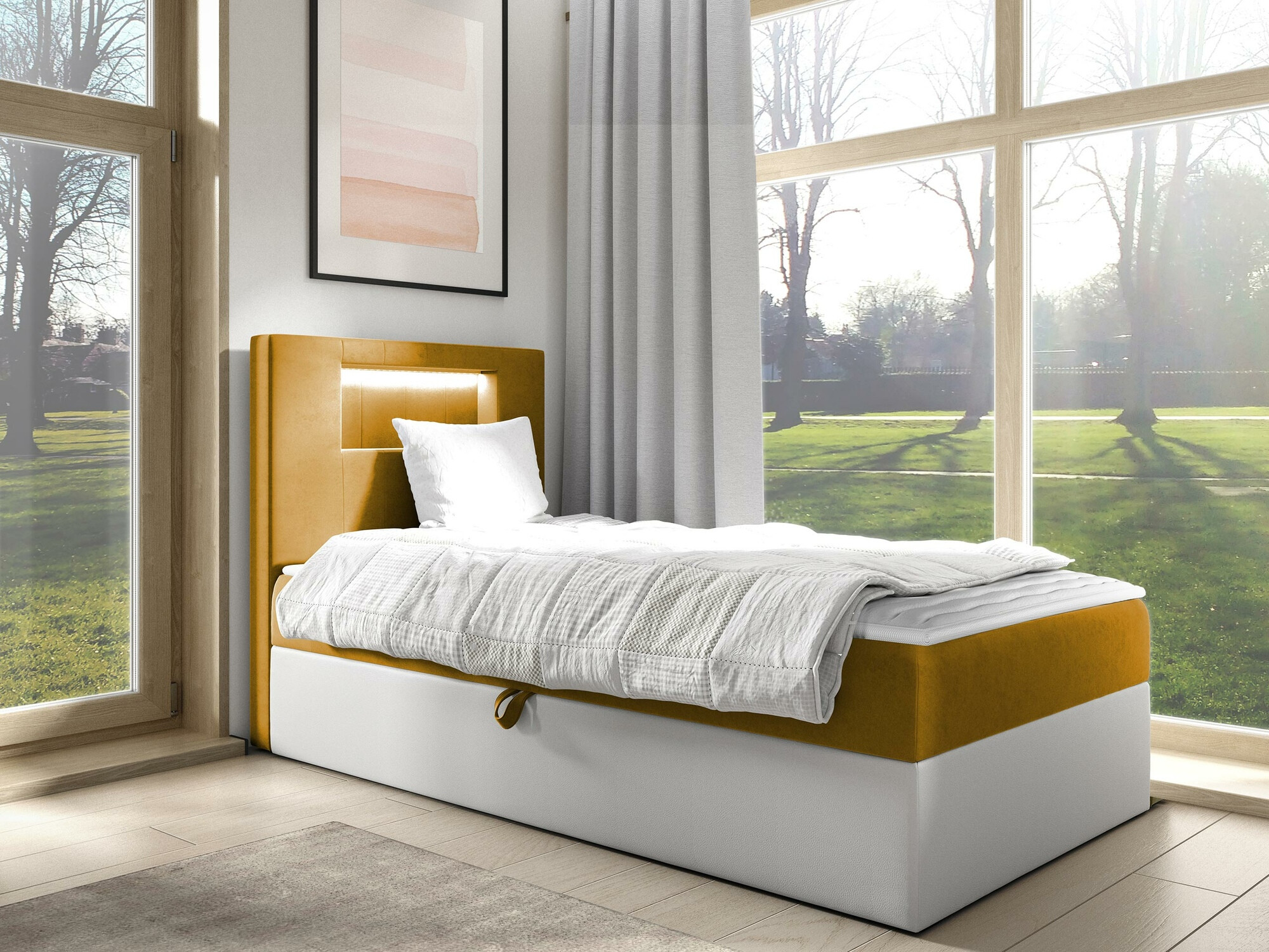 Boxspring postelja Lucus V (Soft 017 + Fresh 37)