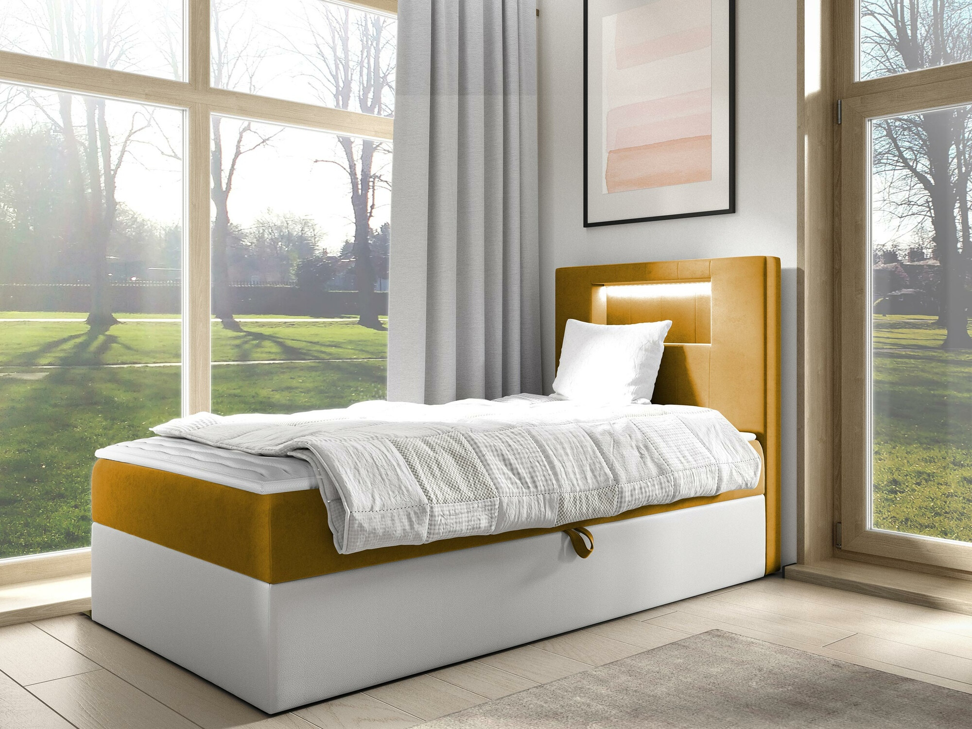 Boxspring postelja Lucus V (Soft 017 + Fresh 37)