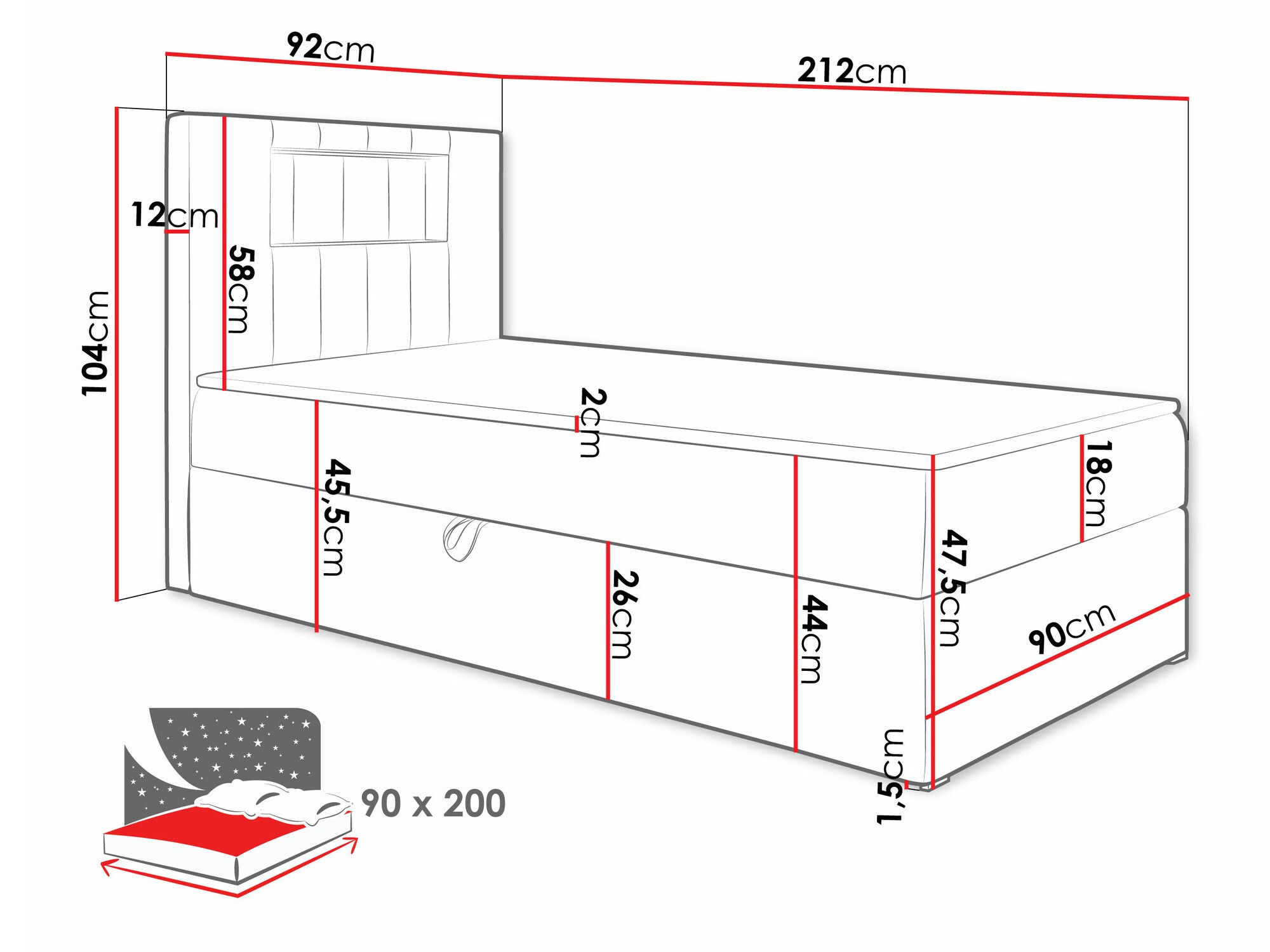 Boxspring postelja Lucus V (Soft 017 + Fresh 9)