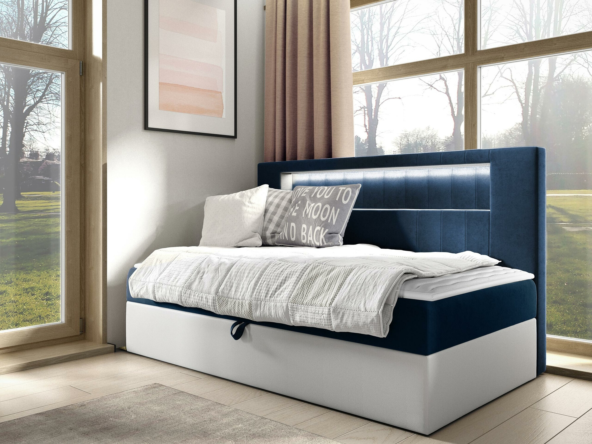Boxspring postelja Lucus IV (Soft 017 + Fresh 11)