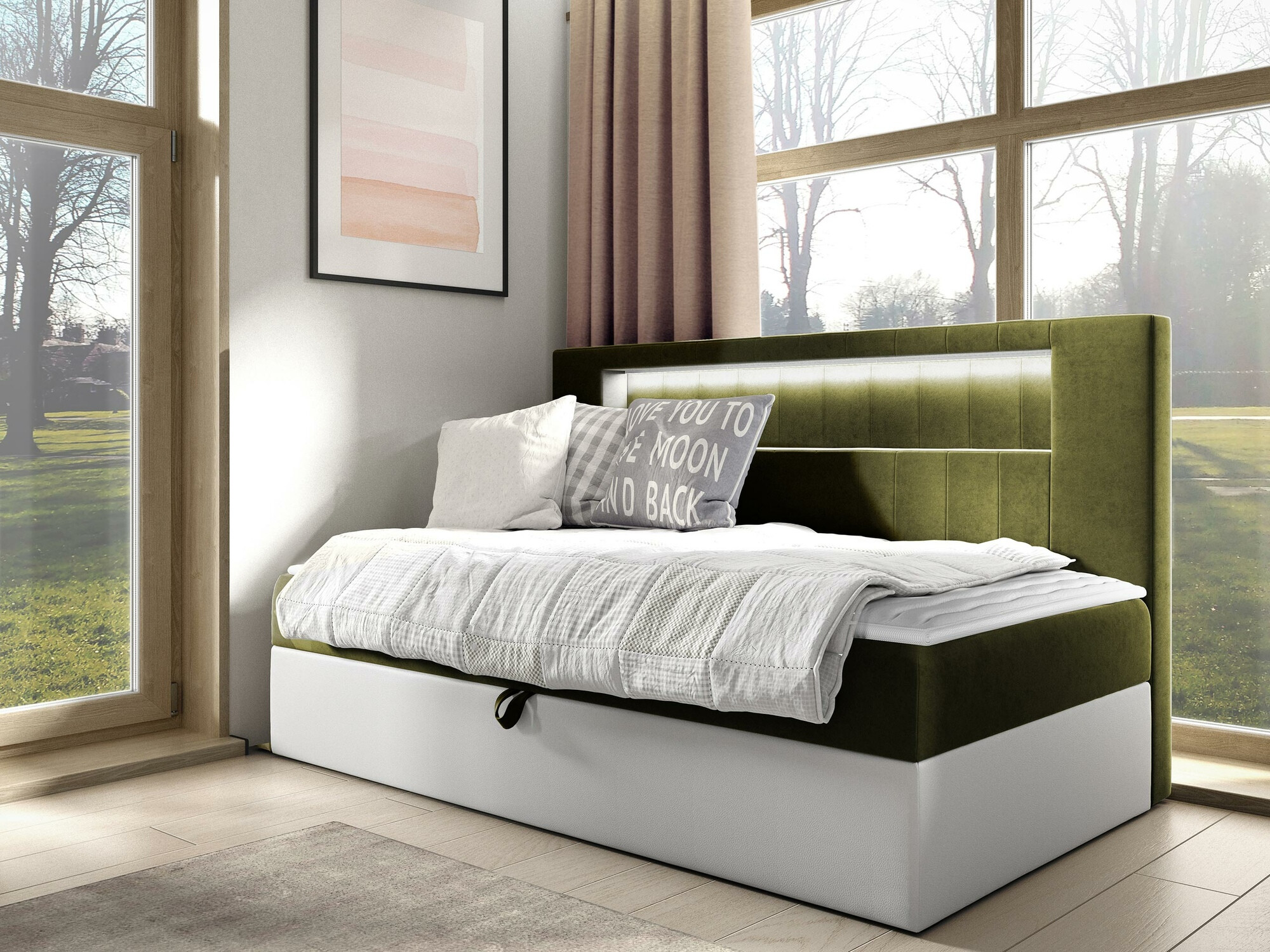 Boxspring postelja Lucus IV (Soft 017 + Fresh 12)