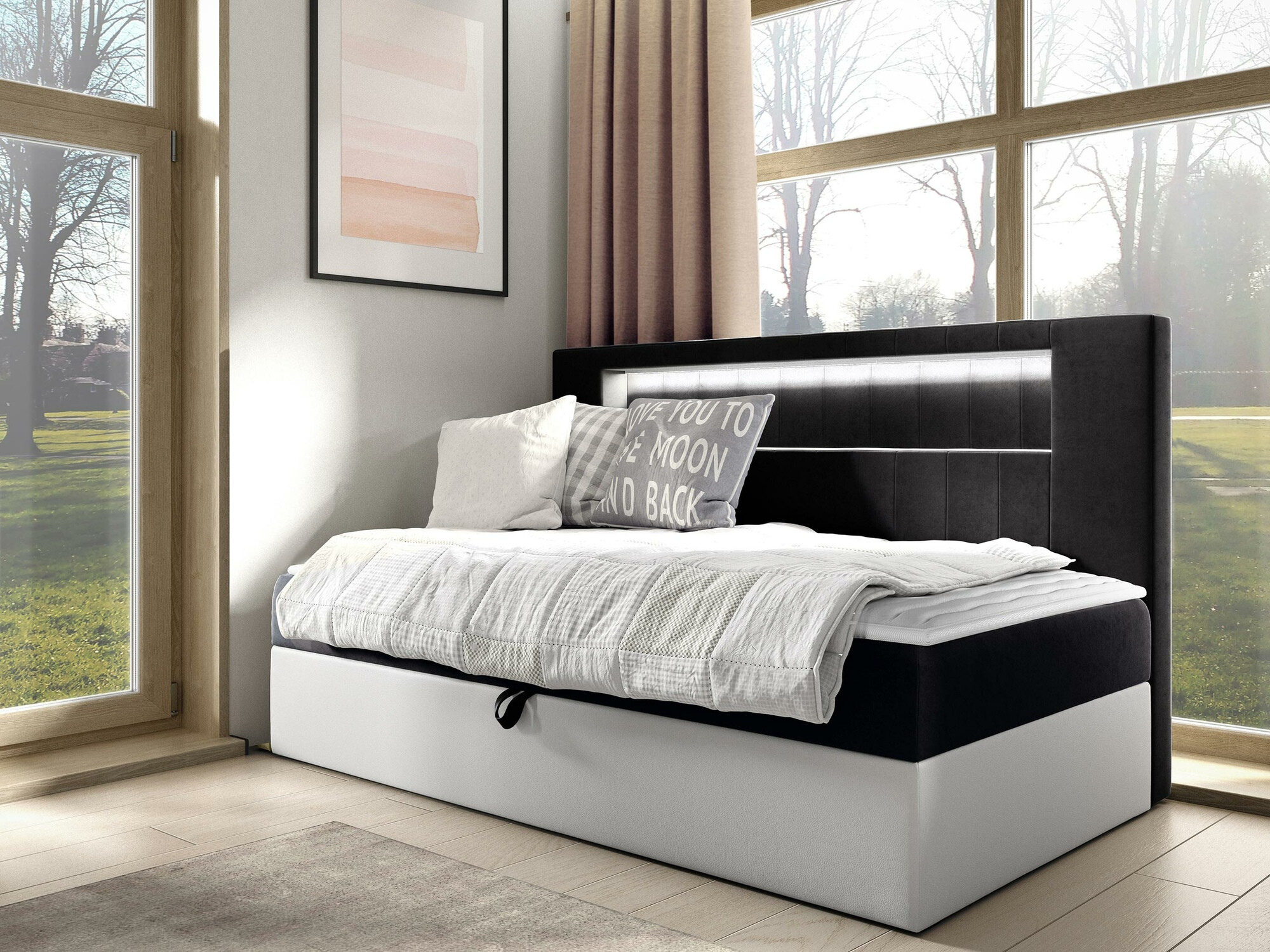 Boxspring postelja Lucus IV (Soft 017 + Fresh 17)