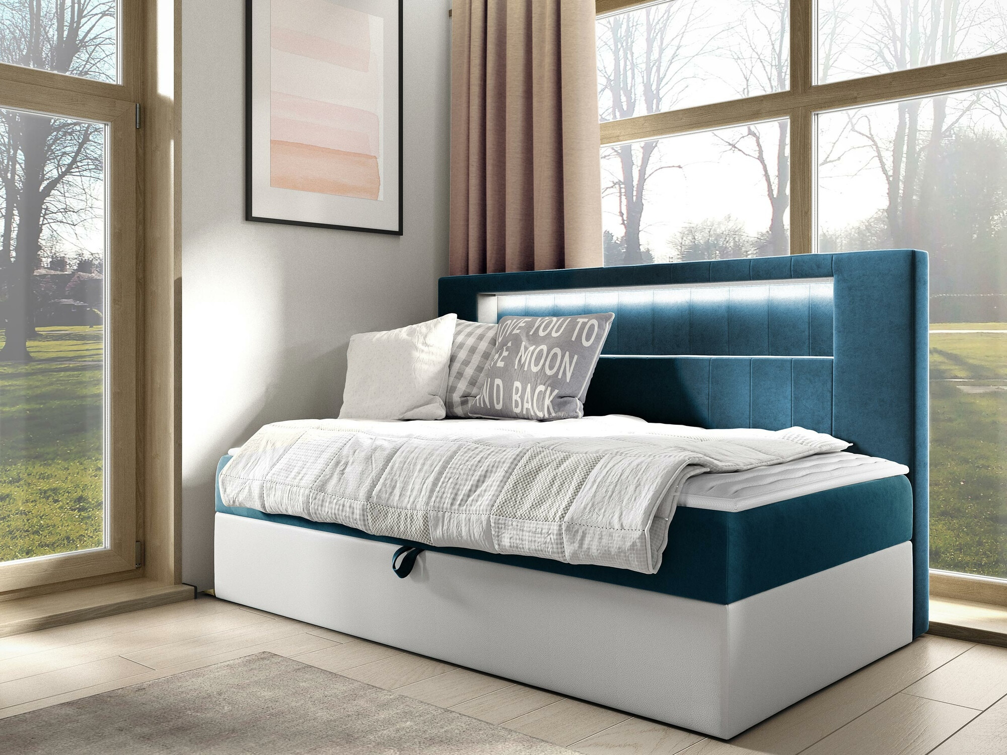 Boxspring postelja Lucus IV (Soft 017 + Fresh 34)