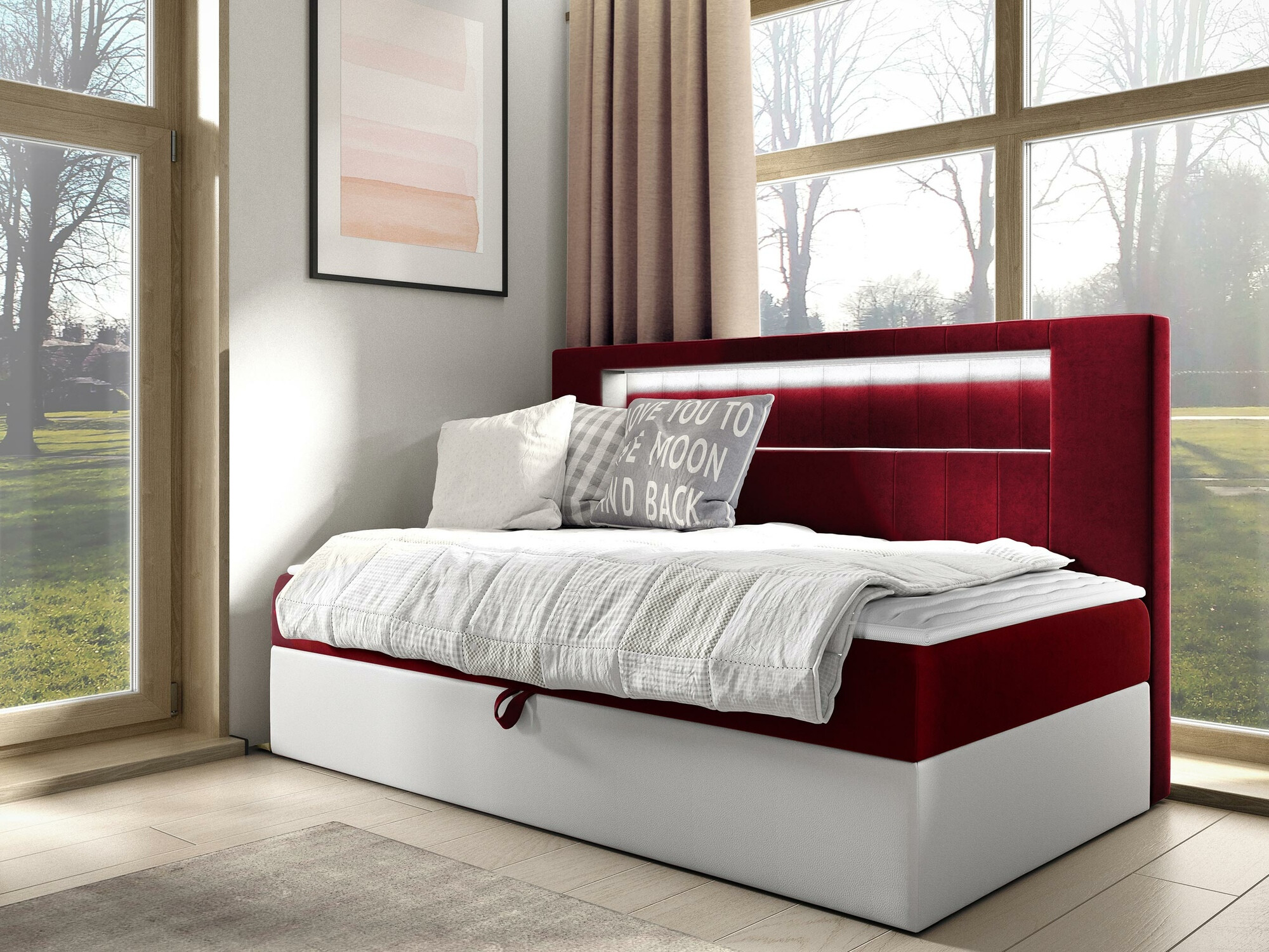 Boxspring postelja Lucus IV (Soft 017 + Fresh 8)
