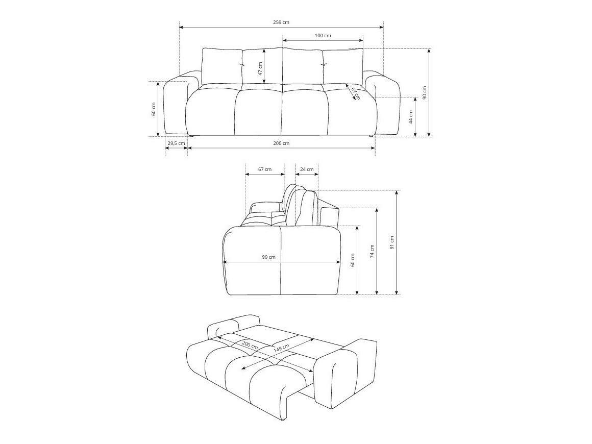 Raztegljiv kavč Kingston 154 (Perfect Harmony 02)