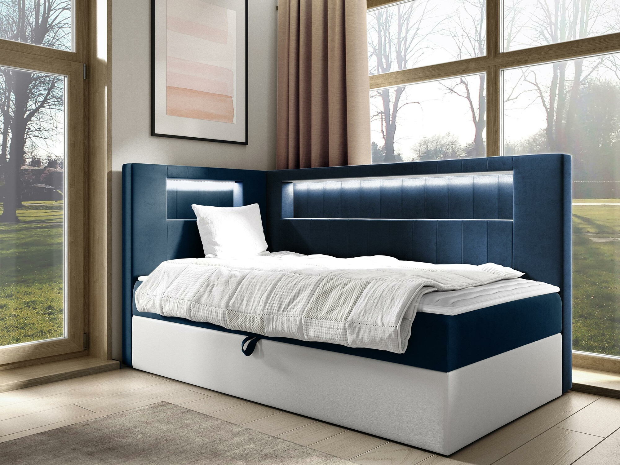 Boxspring postelja Lucus VIII (Soft 017 + Fresh 11)