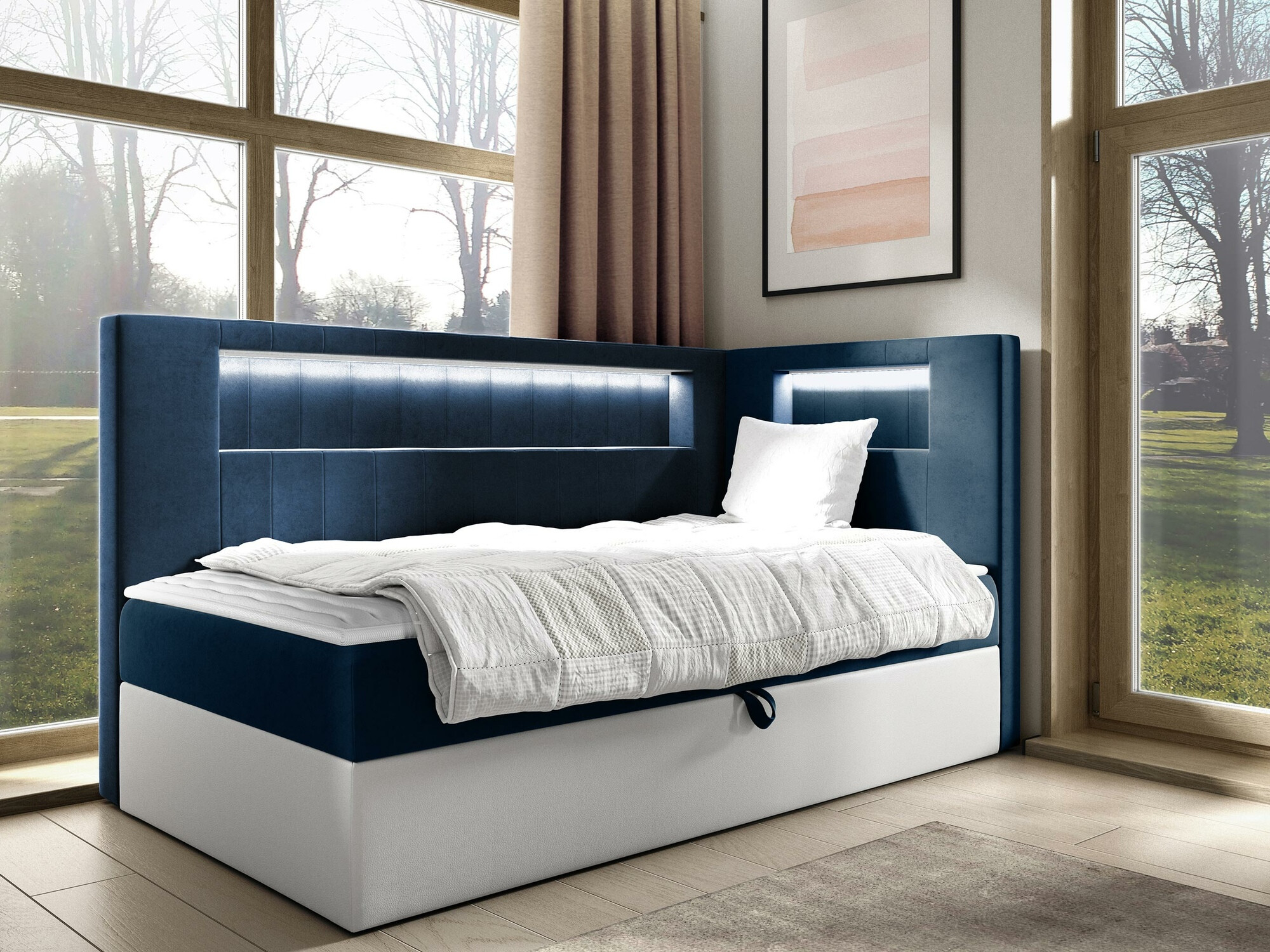 Boxspring postelja Lucus VIII (Soft 017 + Fresh 11)