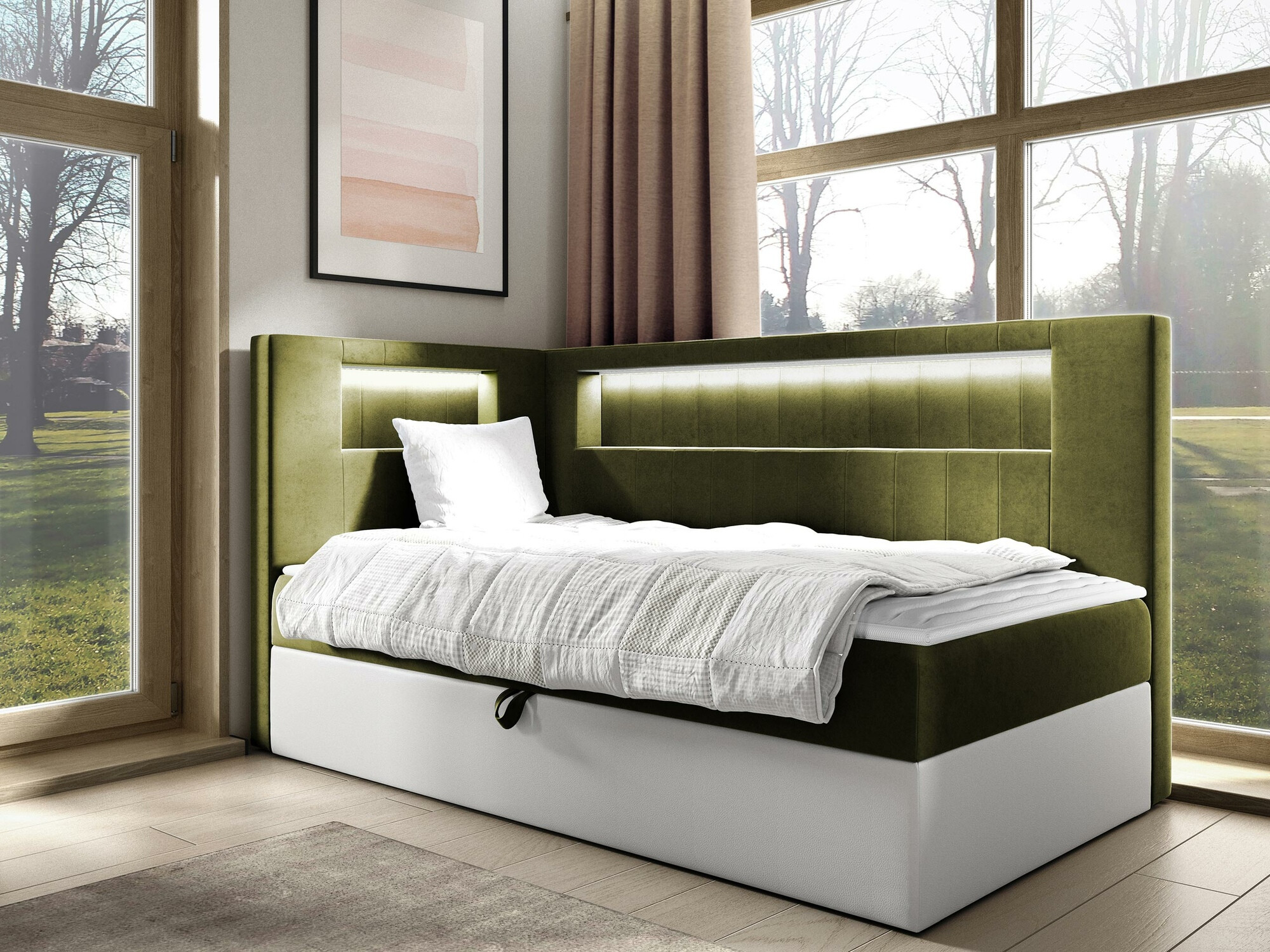 Boxspring postelja Lucus VIII (Soft 017 + Fresh 12)