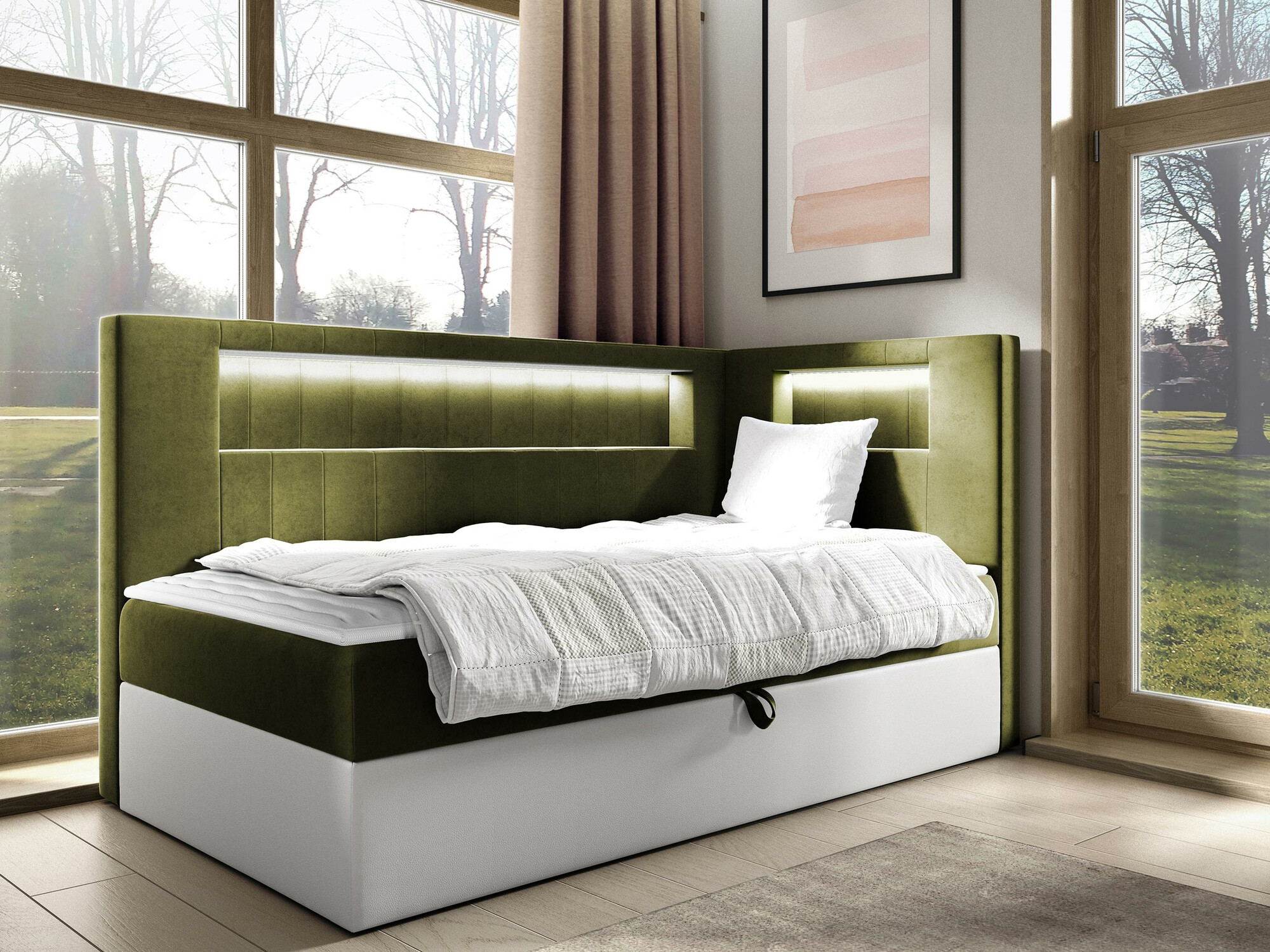 Boxspring postelja Lucus VIII (Soft 017 + Fresh 12)