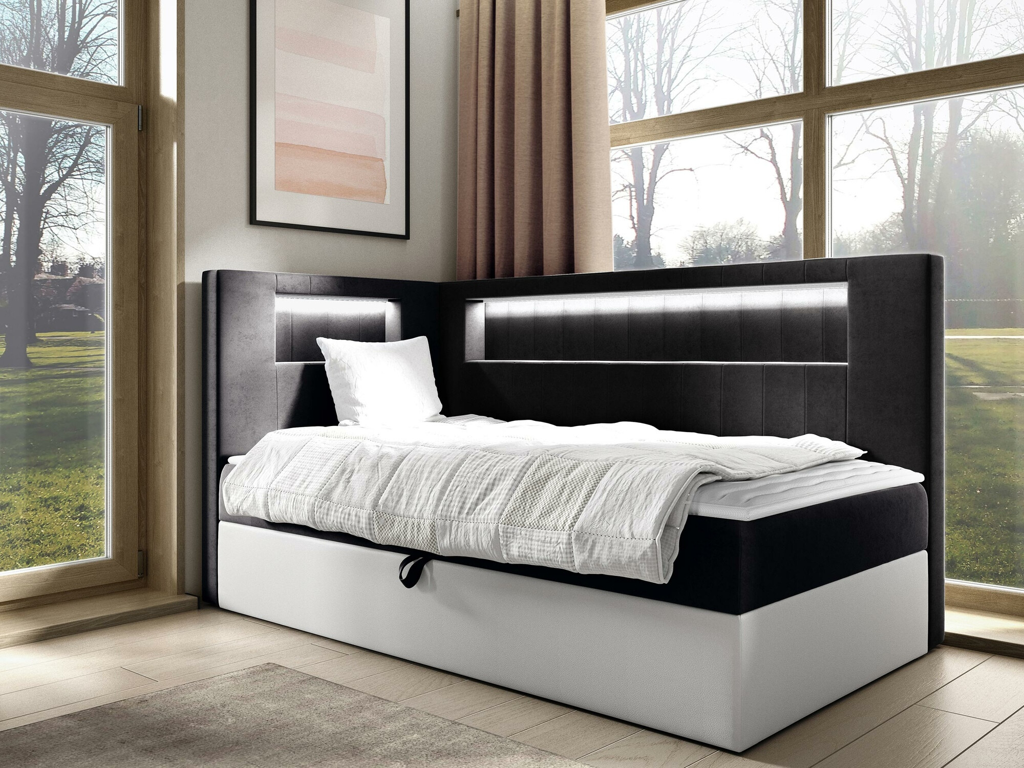 Boxspring postelja Lucus VIII (Soft 017 + Fresh 17)