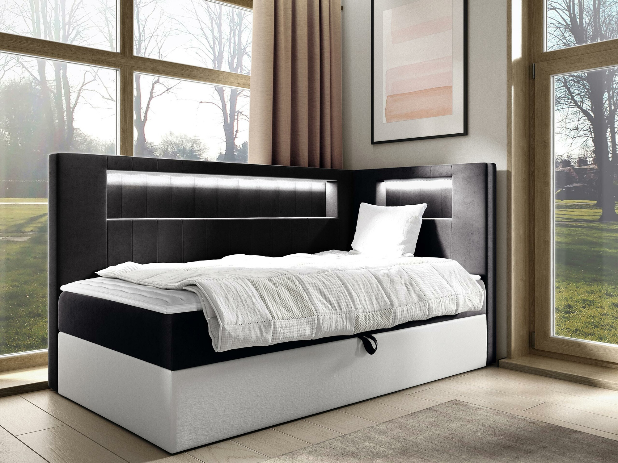 Boxspring postelja Lucus VIII (Soft 017 + Fresh 17)