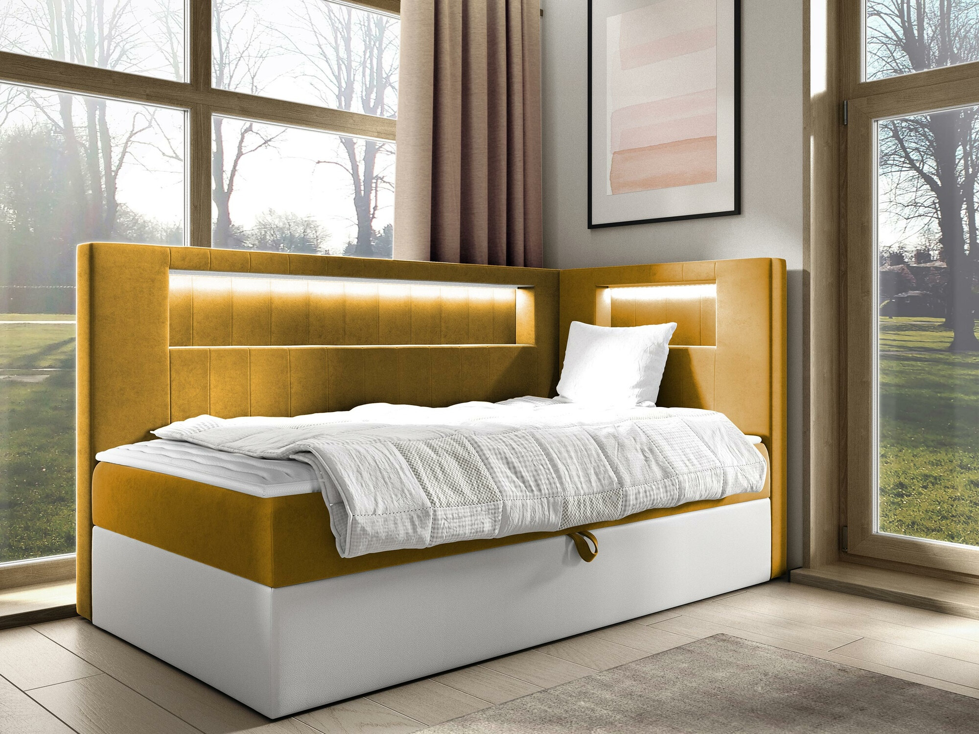 Boxspring postelja Lucus VIII (Soft 017 + Fresh 37)