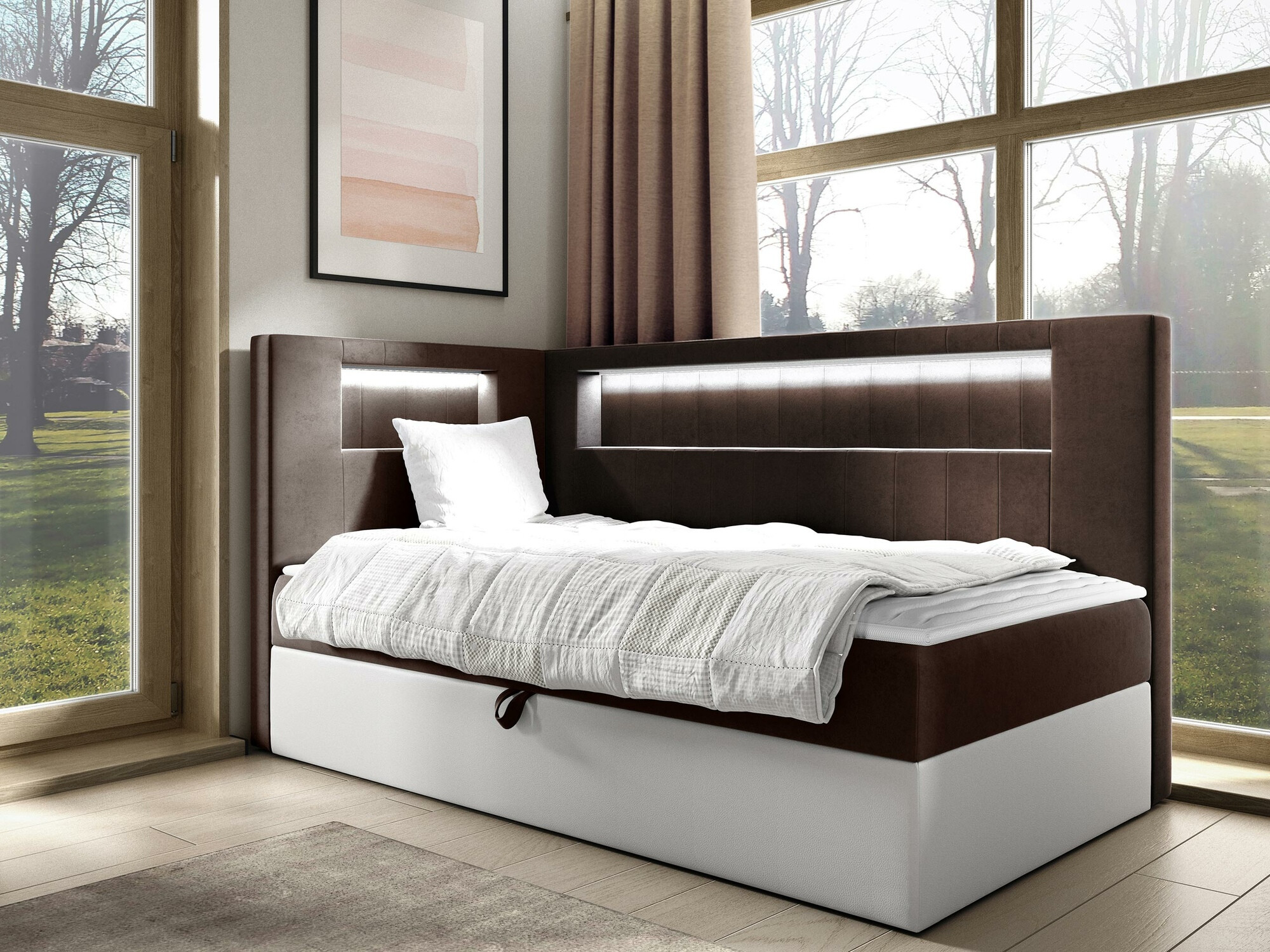 Boxspring postelja Lucus VIII (Soft 017 + Fresh 4)