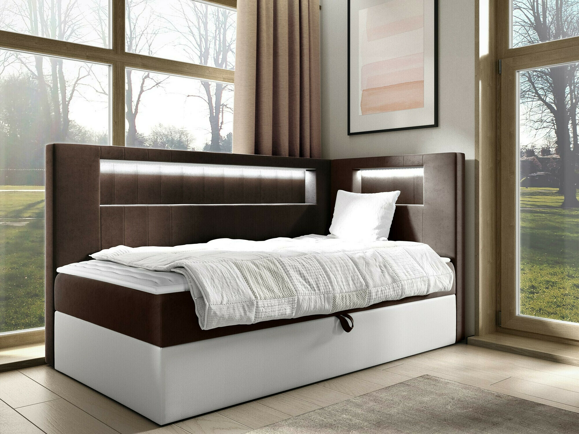Boxspring postelja Lucus VIII (Soft 017 + Fresh 4)