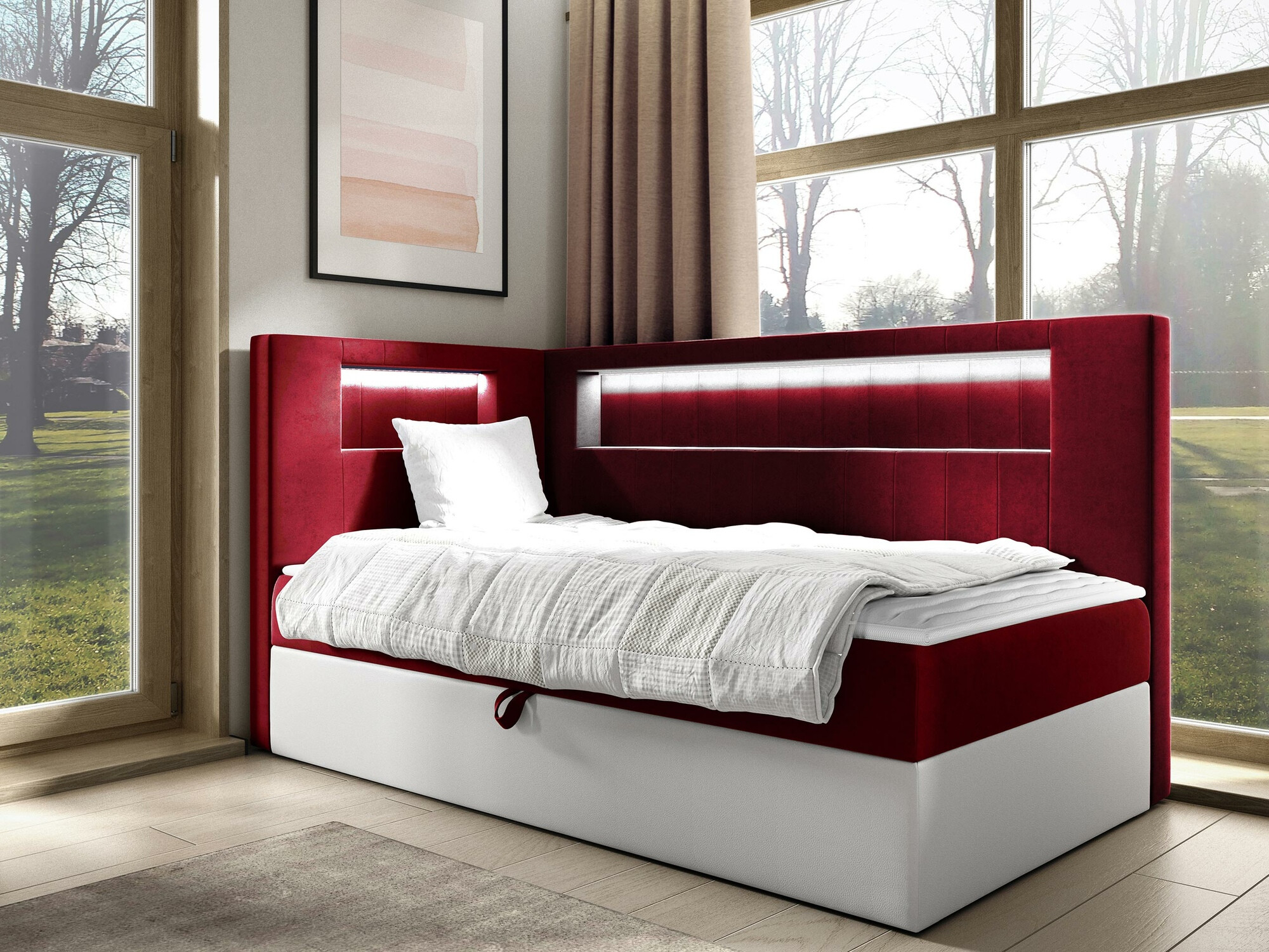 Boxspring postelja Lucus VIII (Soft 017 + Fresh 8)
