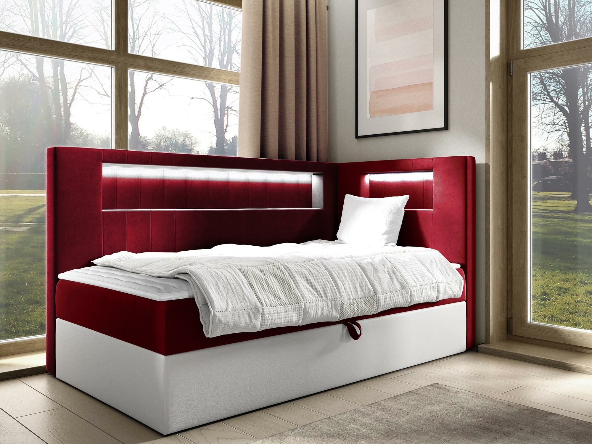 Boxspring postelja Lucus VIII (Soft 017 + Fresh 8)