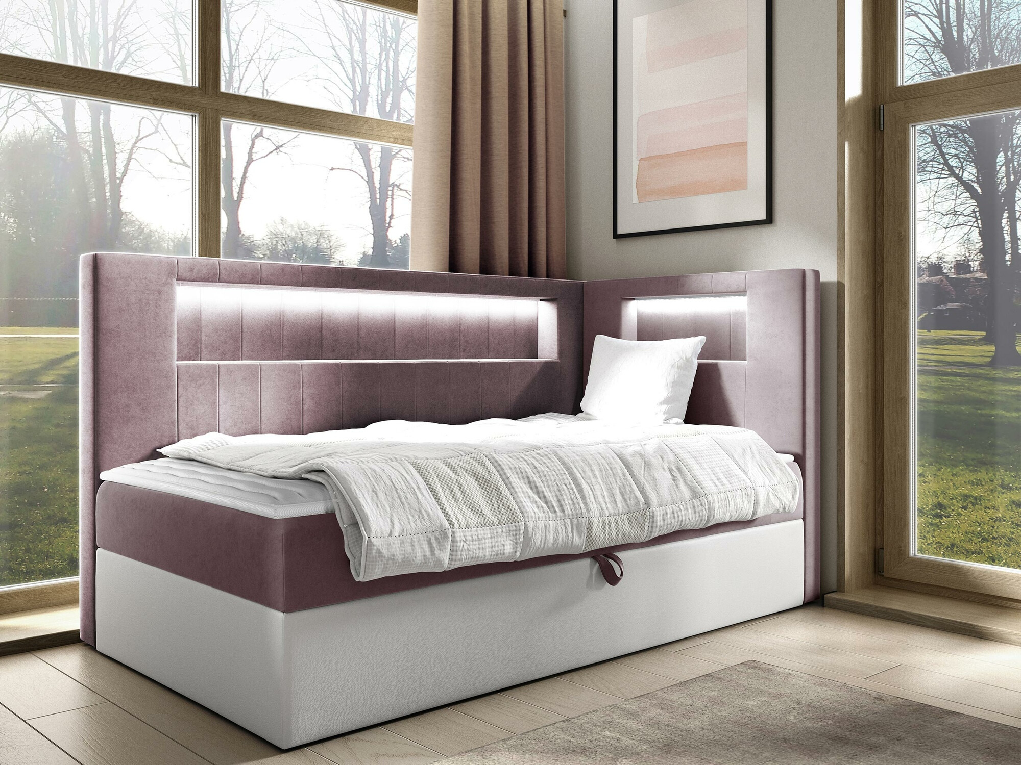 Boxspring postelja Lucus VIII (Soft 017 + Fresh 9)