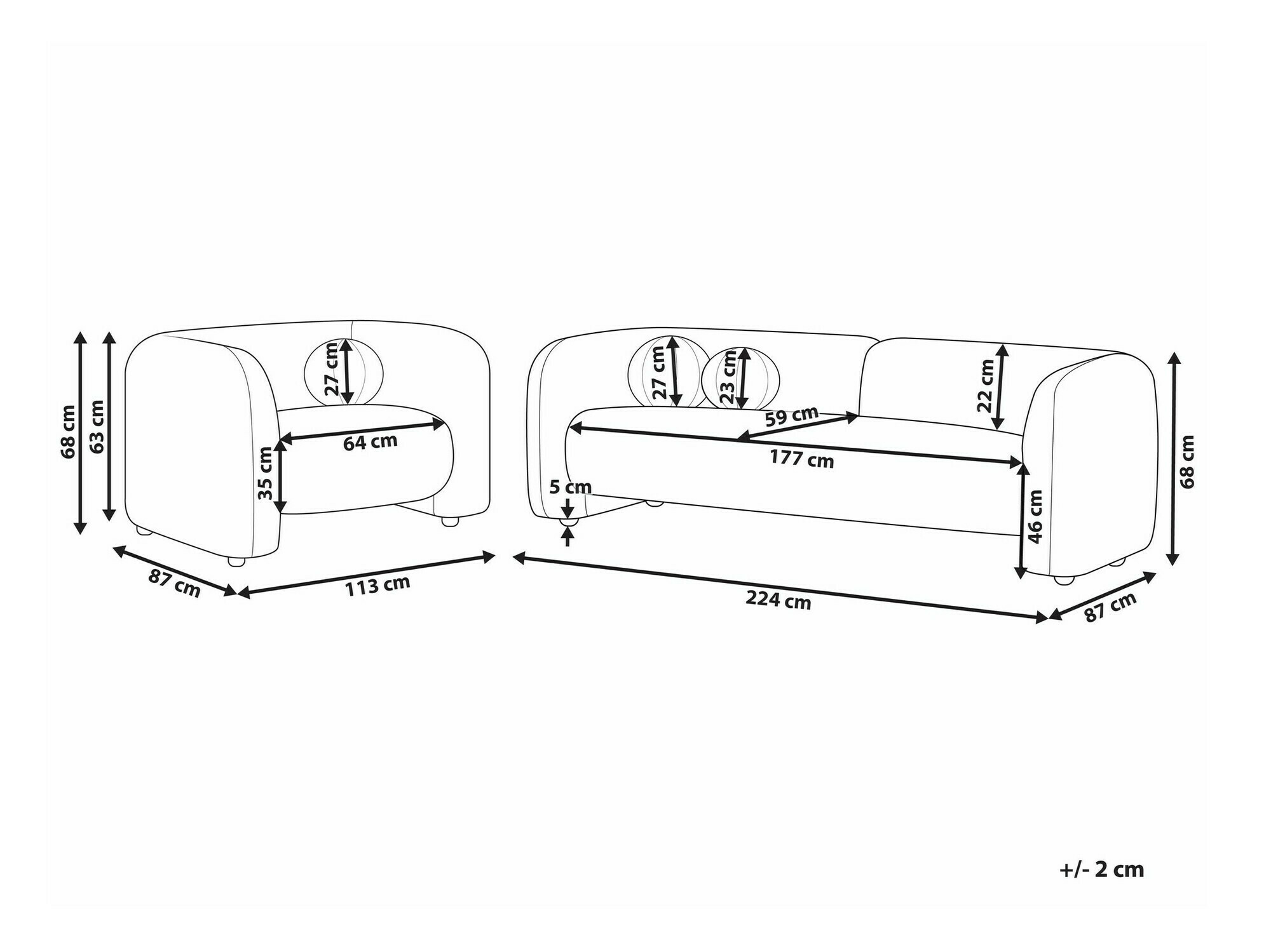 Komplet oblazinjenega pohištva Veselme 109