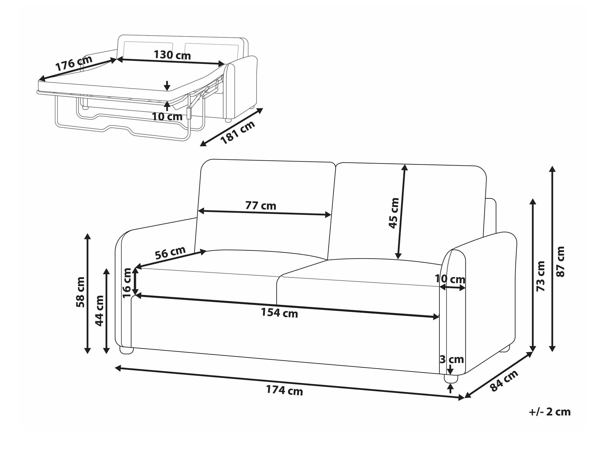 Raztegljiv kavč Berwyn 2447 (Modra)