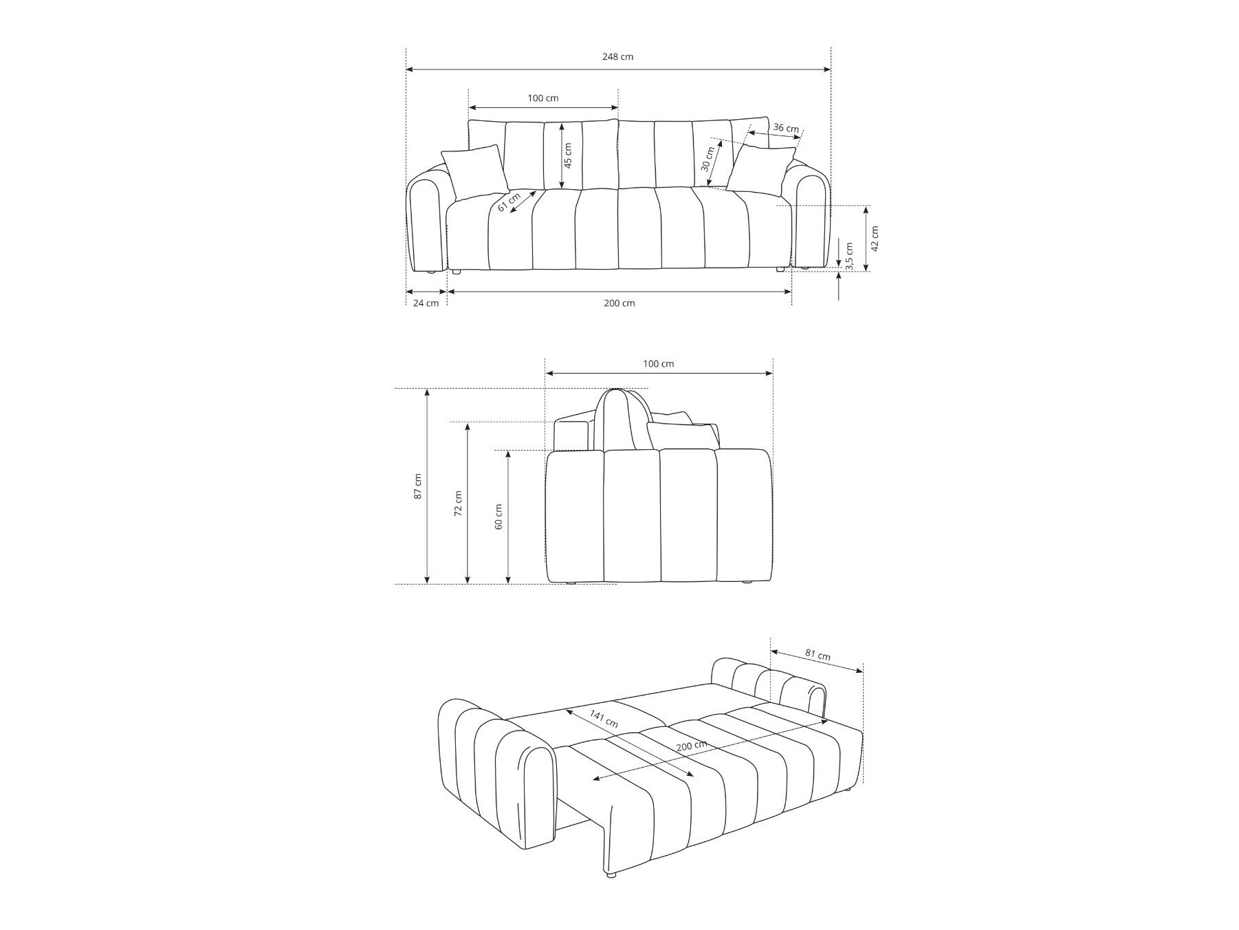 Raztegljiv kavč Kingston 159