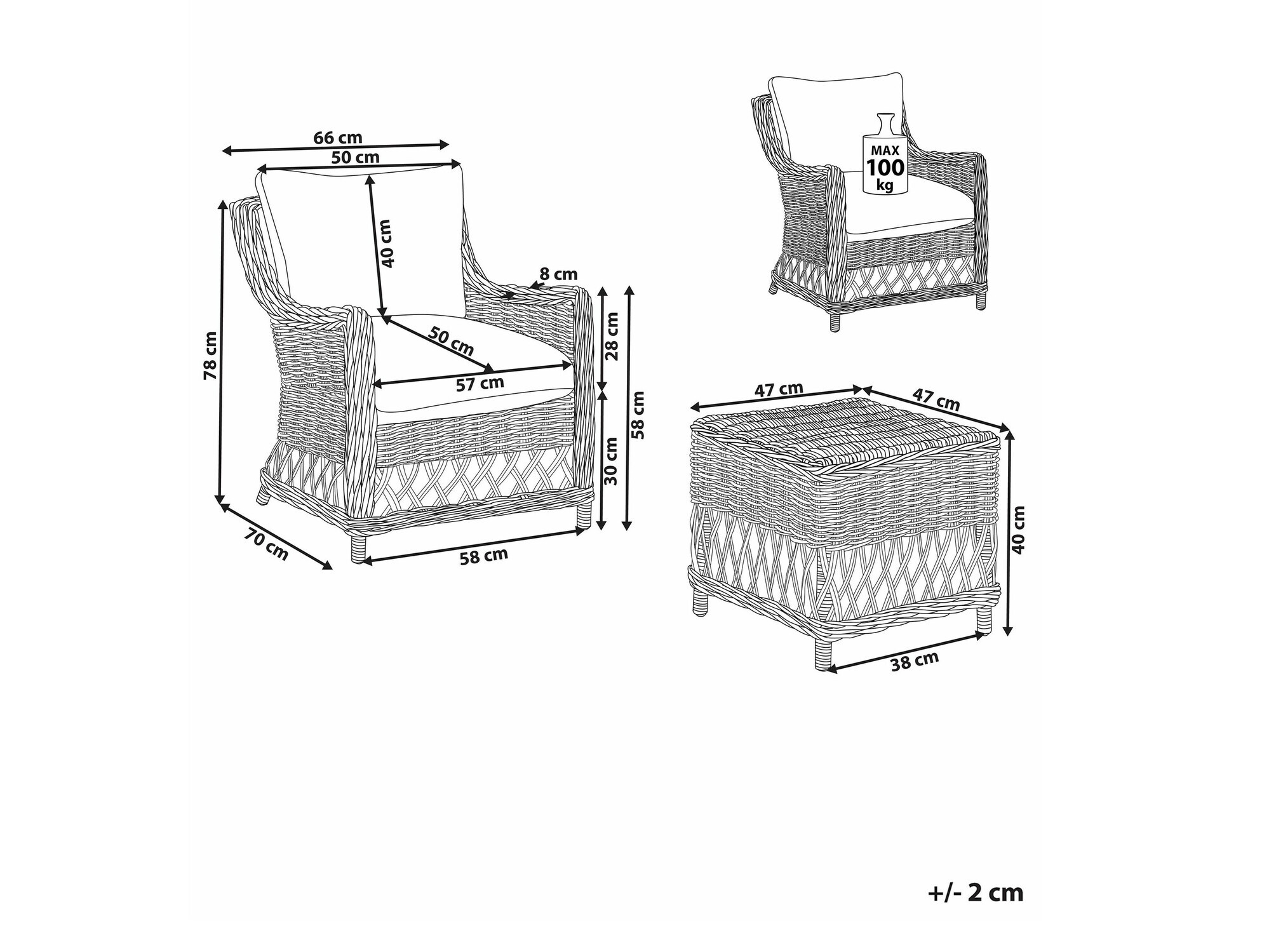 Komplet vrtnega pohištva Berwyn 2448
