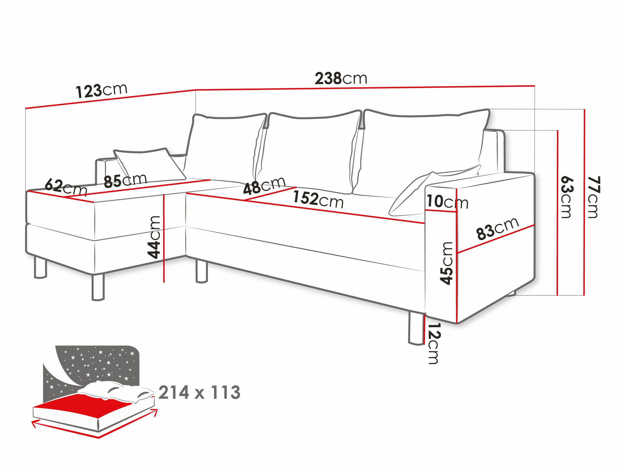 Kotna garnitura Delaware 100 (Alova 04 + Alova 10)