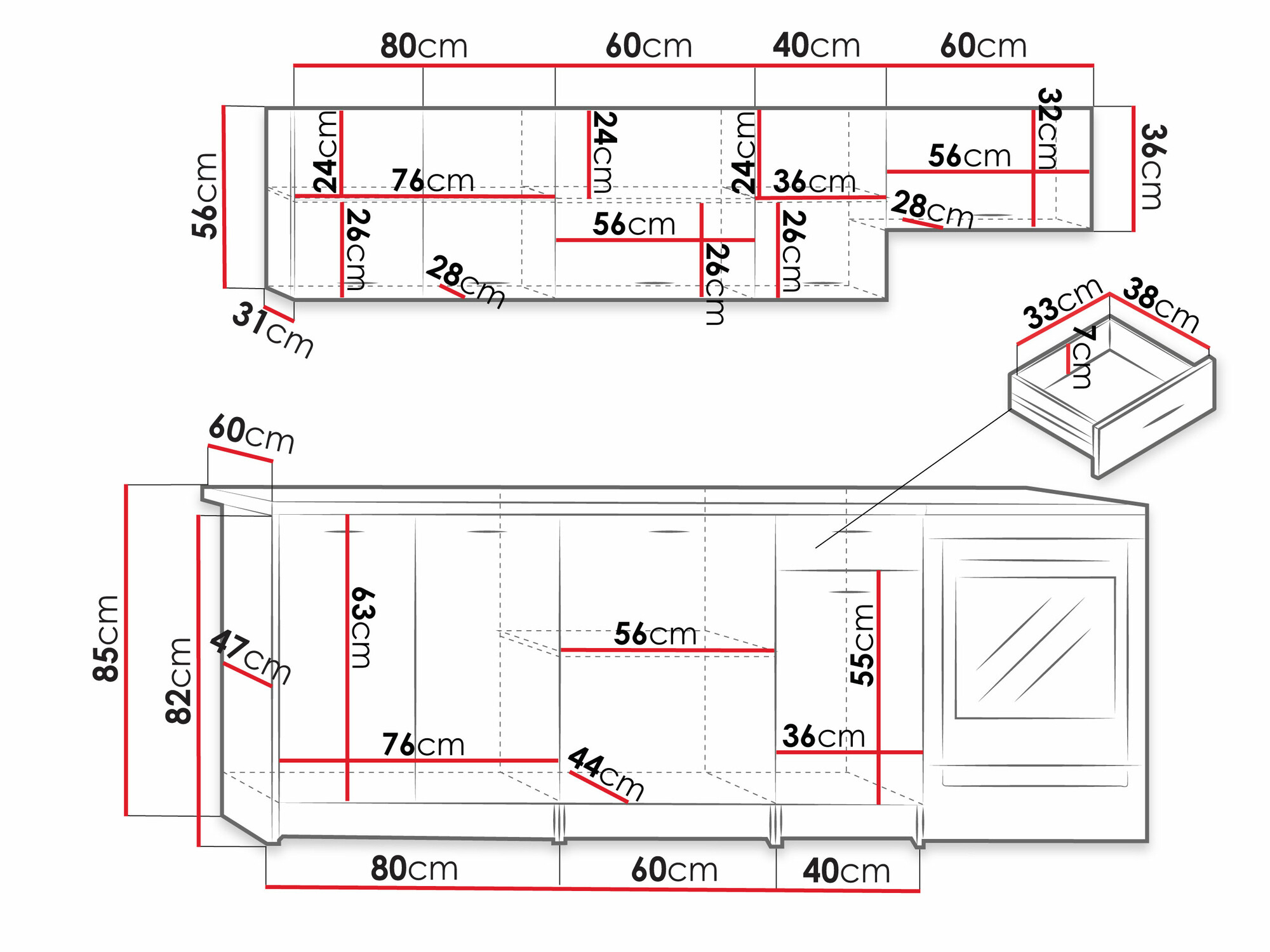 Kuhinjski blok Trenton 105 (Sonoma hrast + Bež)