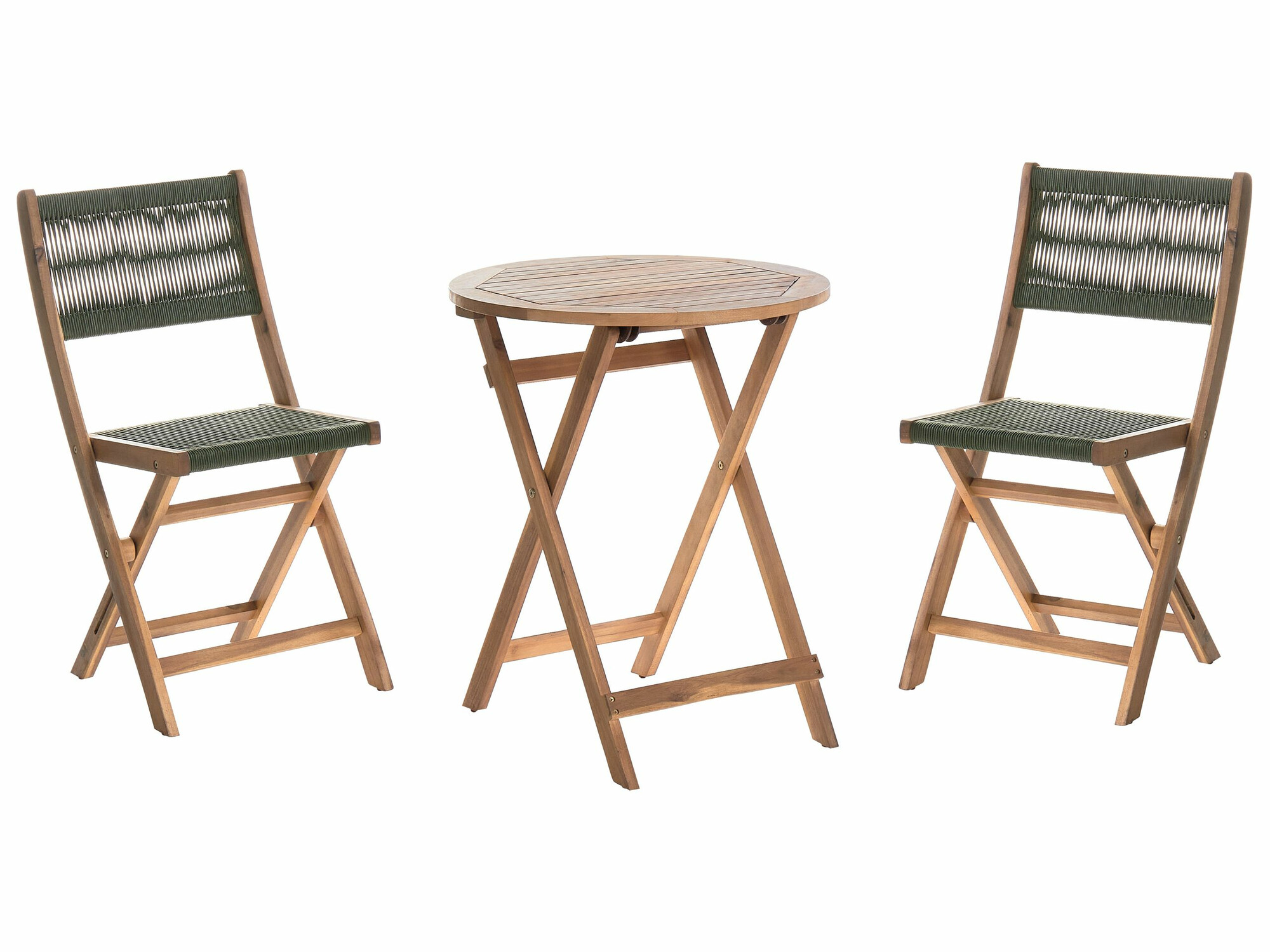 Balkonska garnitura Bensevu 102 (Akacijev + Zelena)