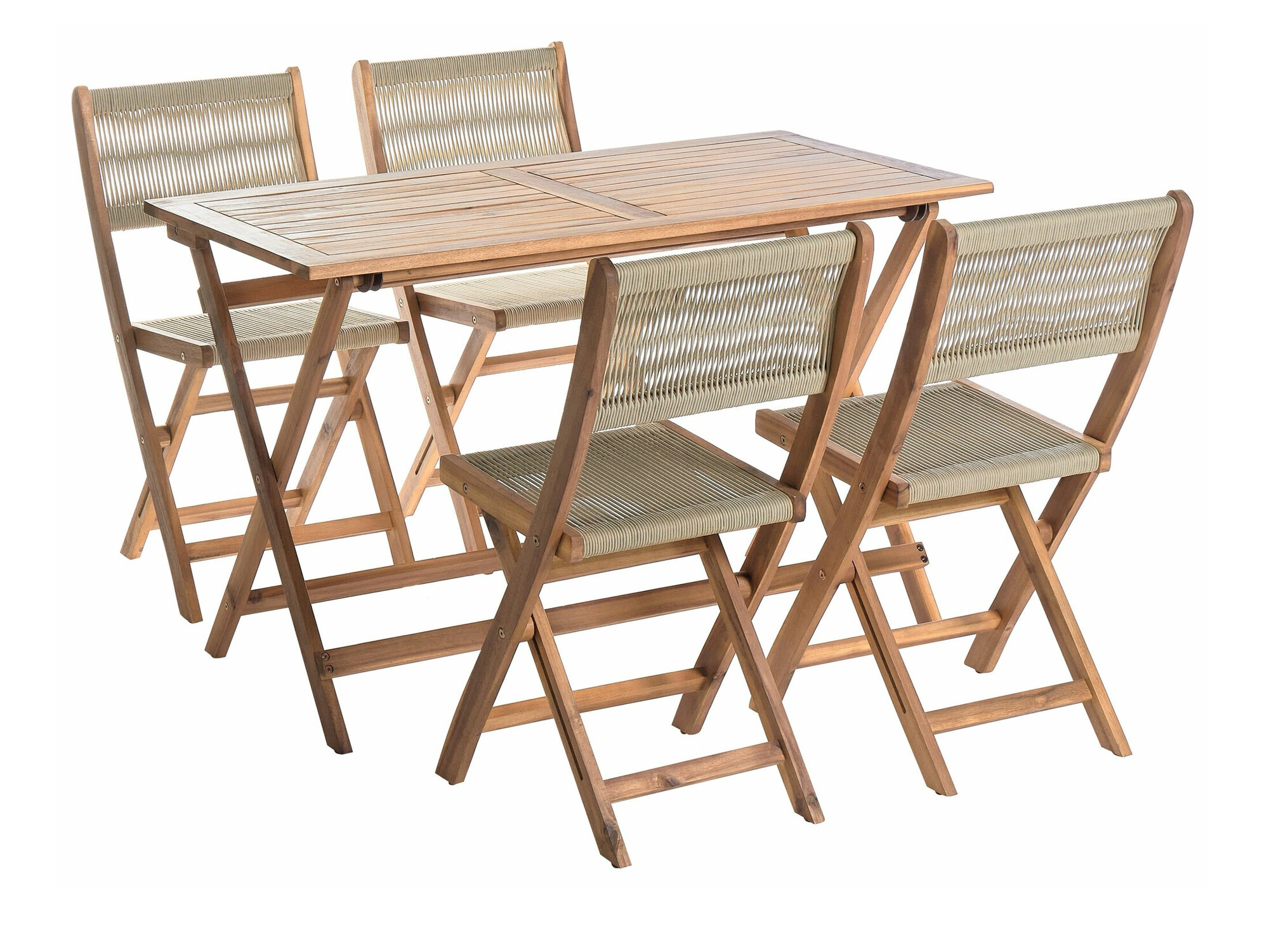 Komplet mize in stolov Bensevu 100 (Akacijev + Bež)