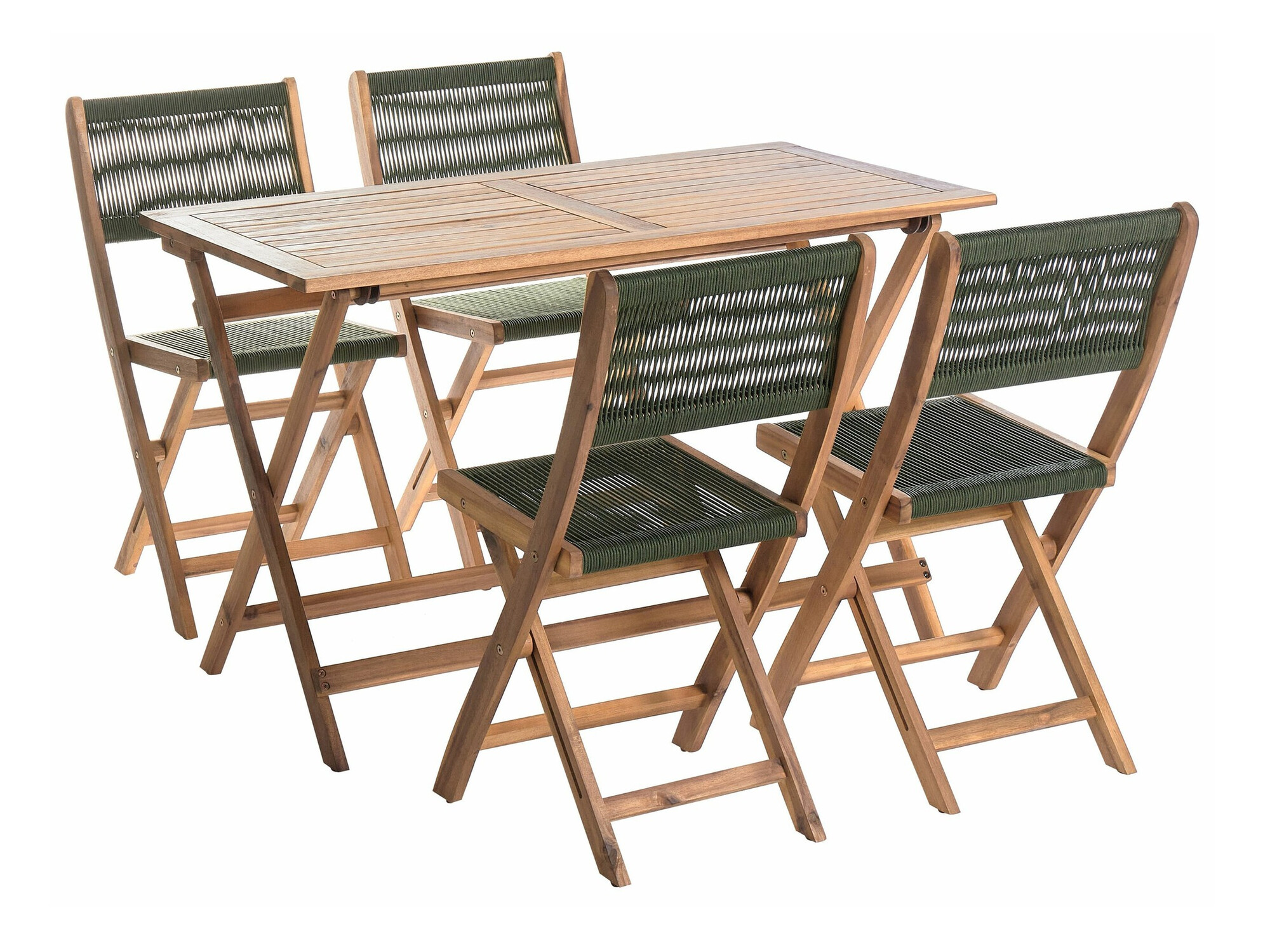 Komplet mize in stolov Bensevu 100 (Akacijev + Zelena)