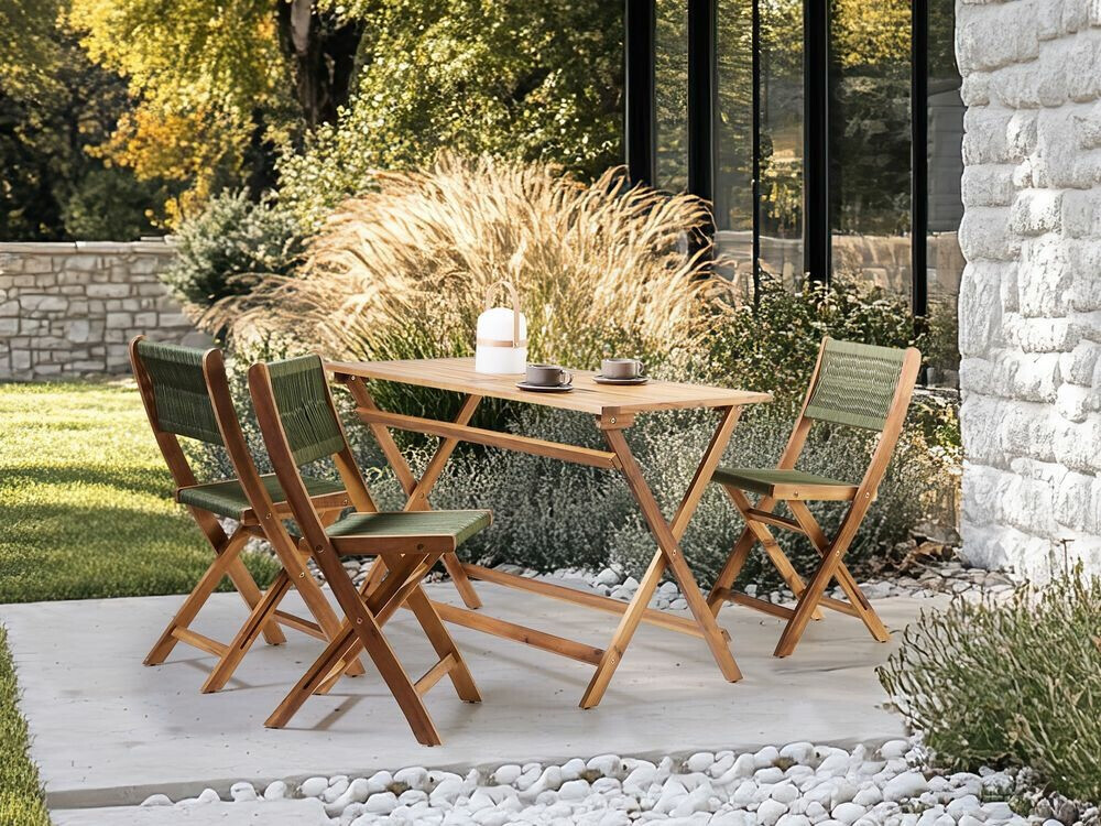 Komplet mize in stolov Bensevu 100 (Akacijev + Zelena)