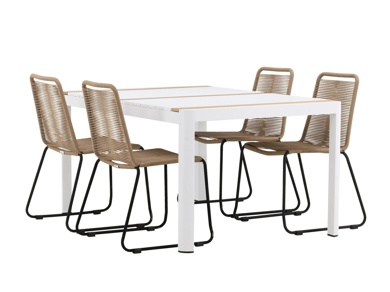 Komplet mize in stolov Dallas 4671 (Bela)