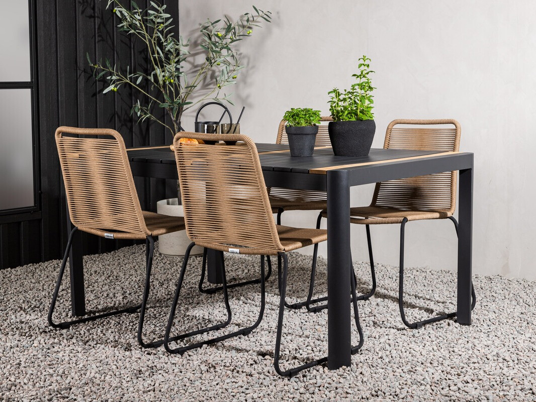 Komplet mize in stolov Dallas 4671 (Črna)