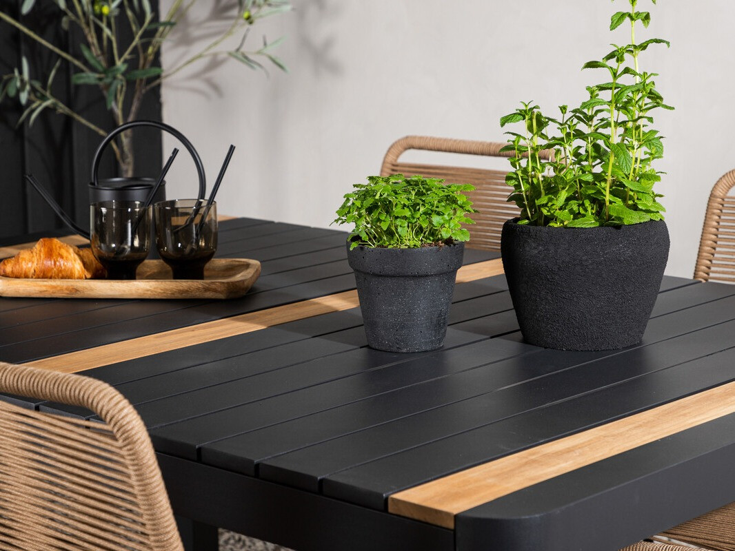 Komplet mize in stolov Dallas 4671 (Črna)